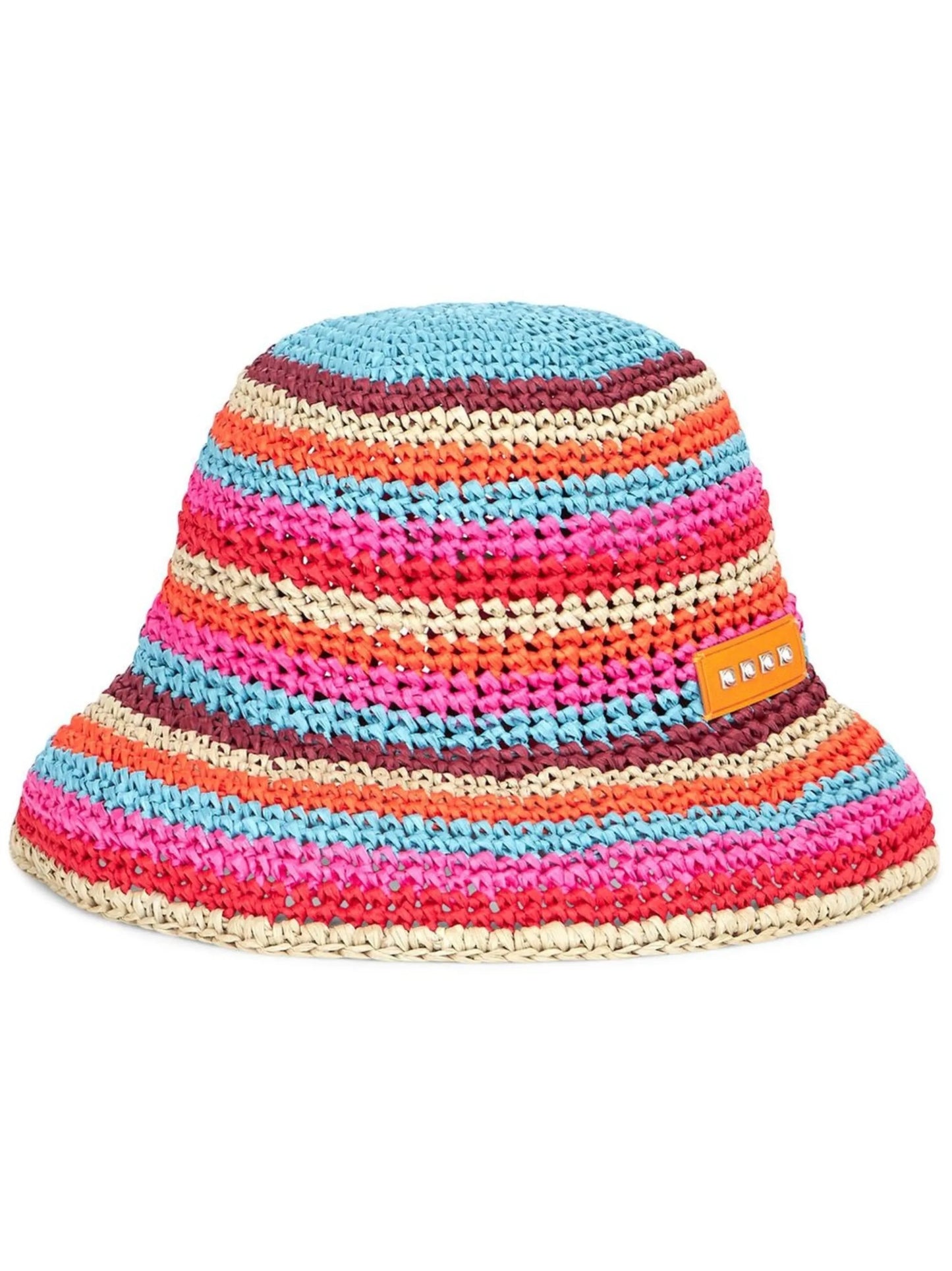 crochet striped bucket hat