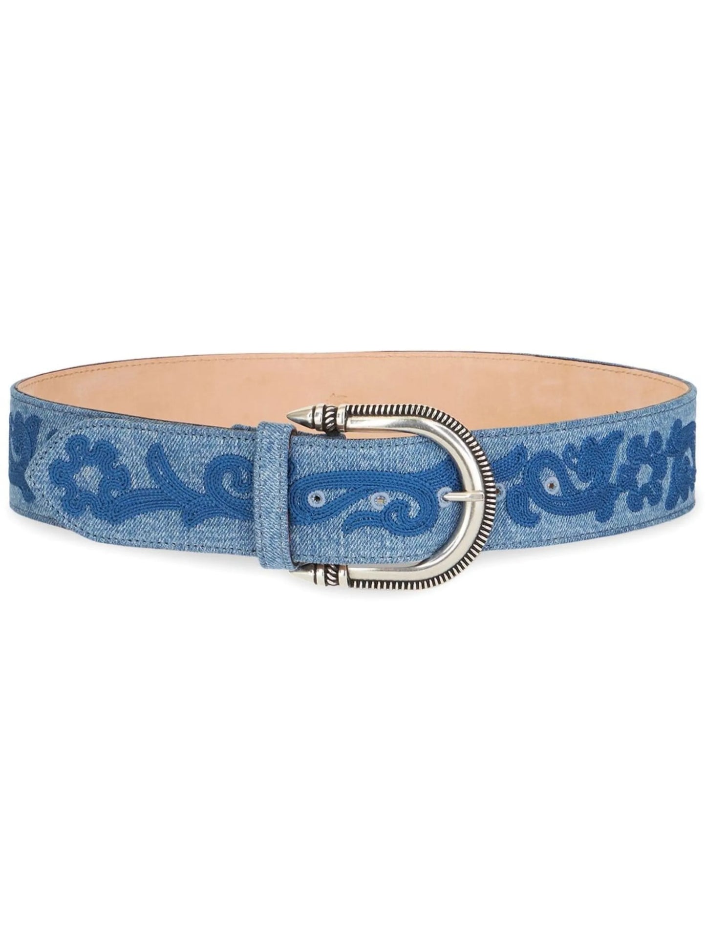 floral embroidery denim belt