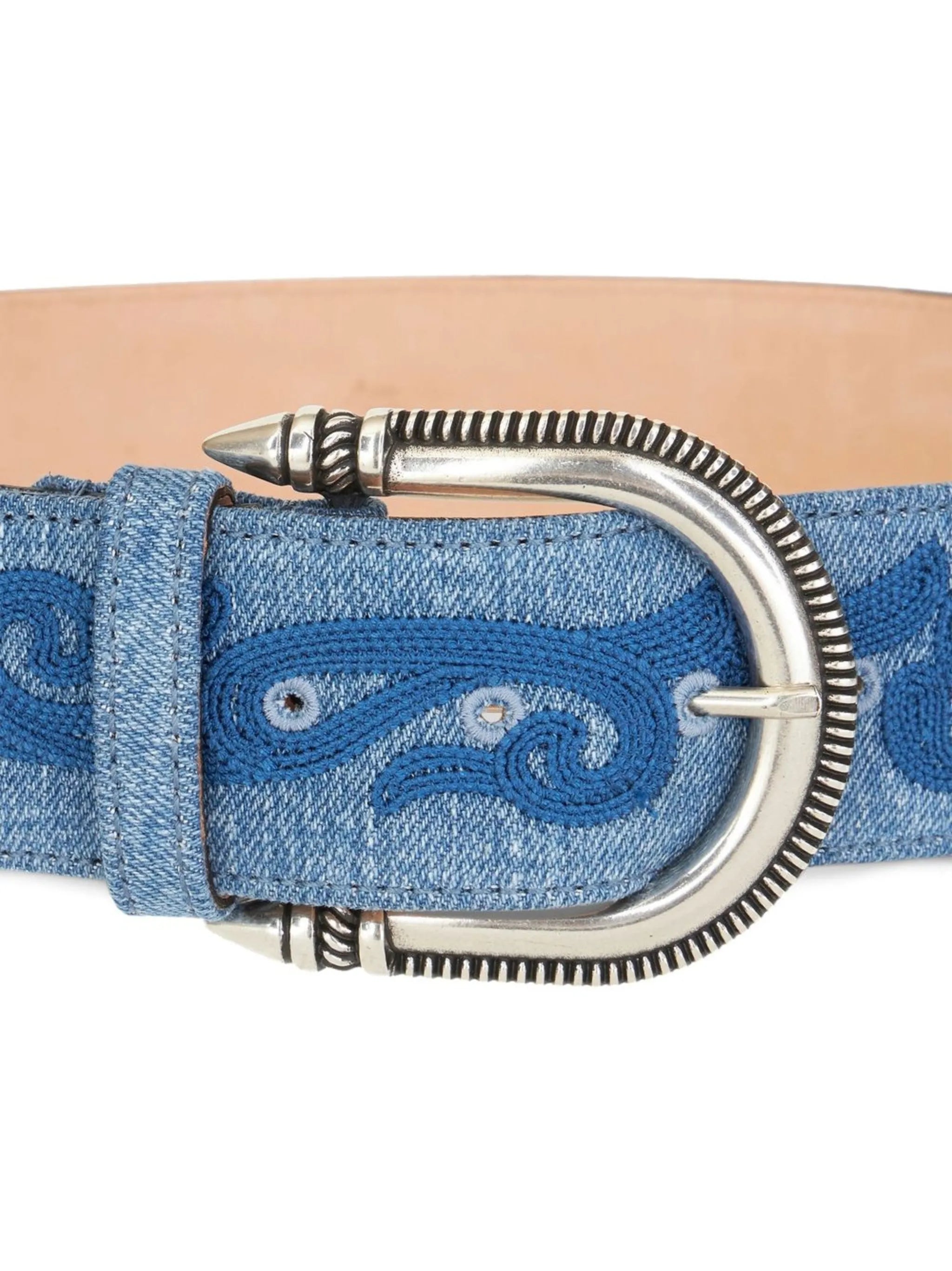floral embroidery denim belt