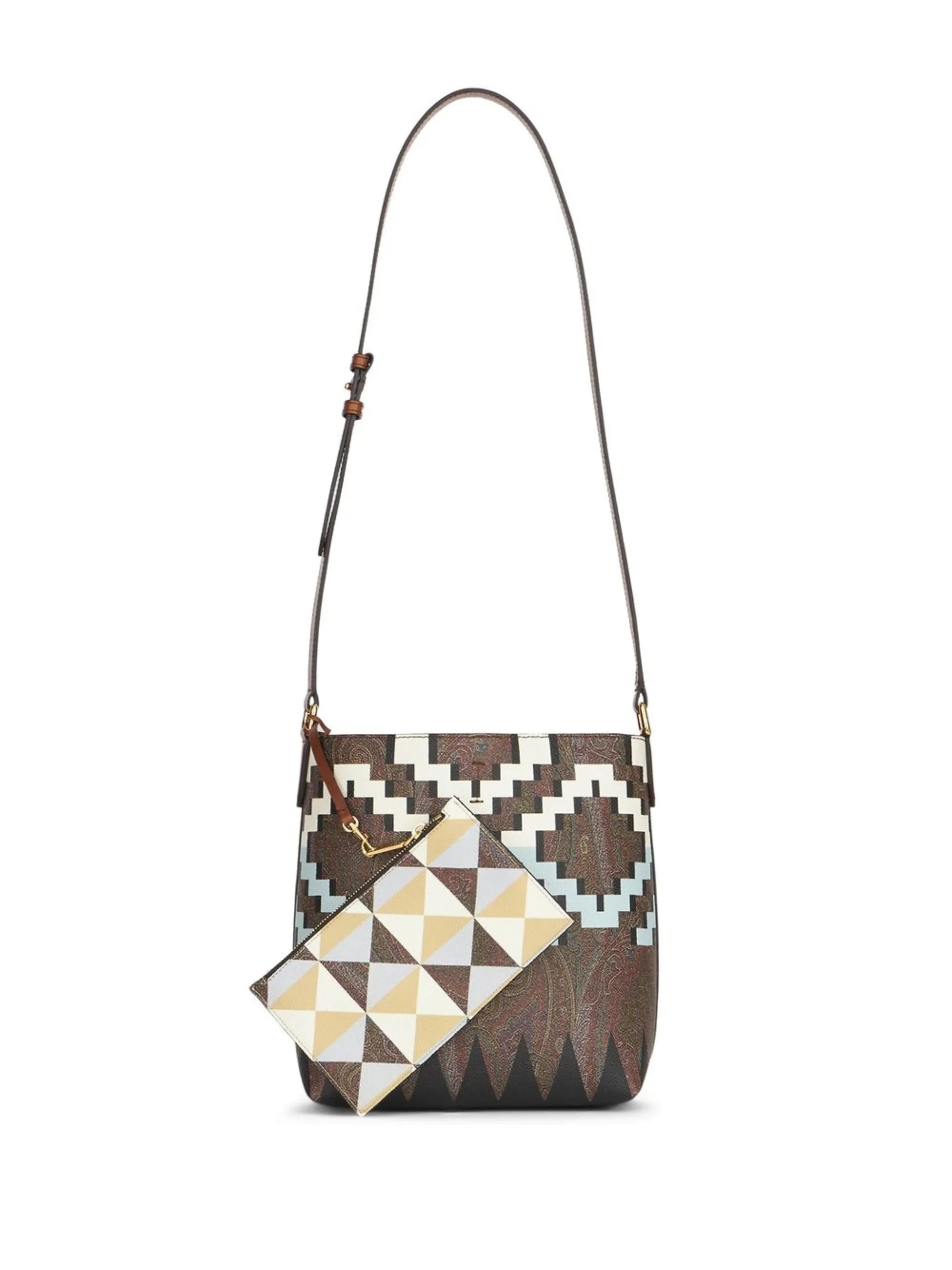 geometric-print crossbody bag