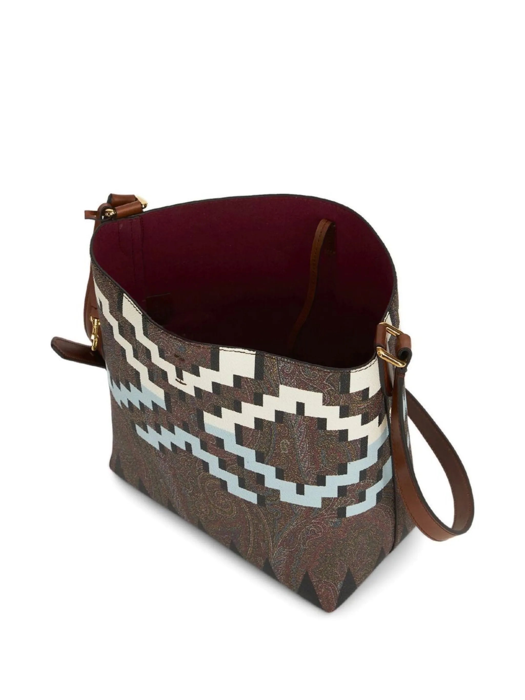 geometric-print crossbody bag