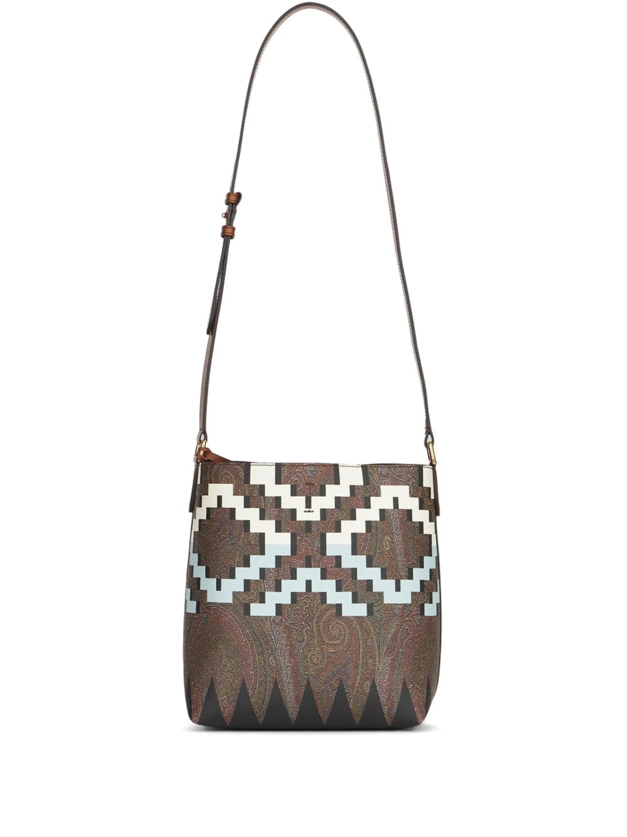 geometric-print crossbody bag