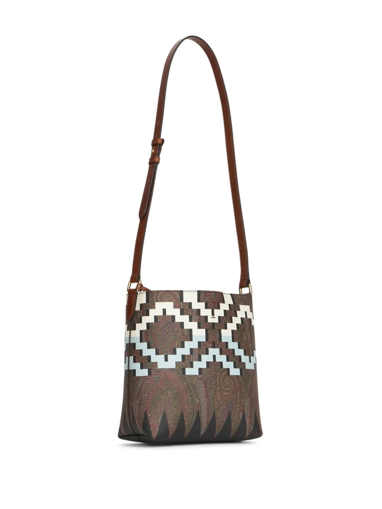 geometric-print crossbody bag
