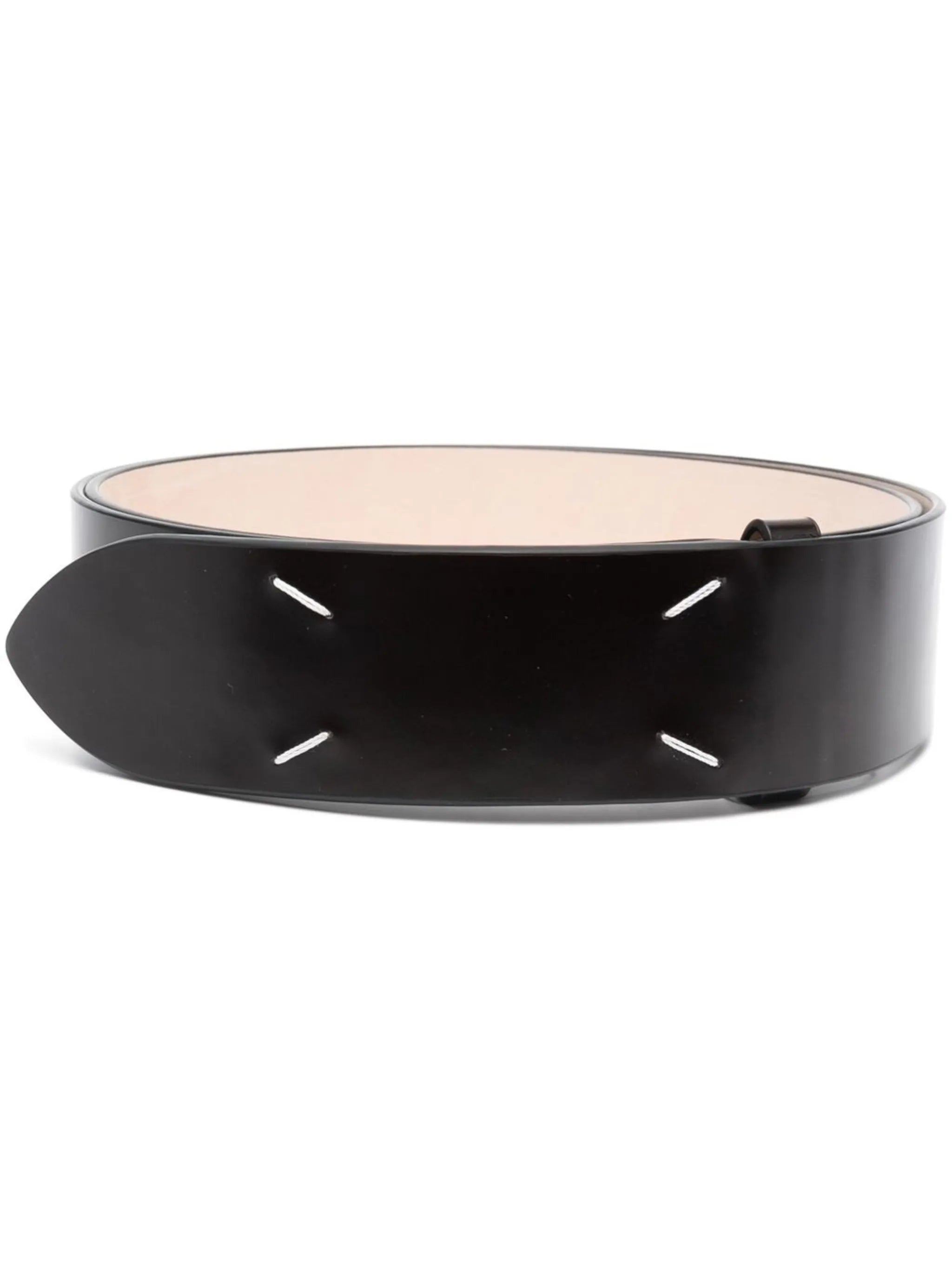 four-stitch leather belt