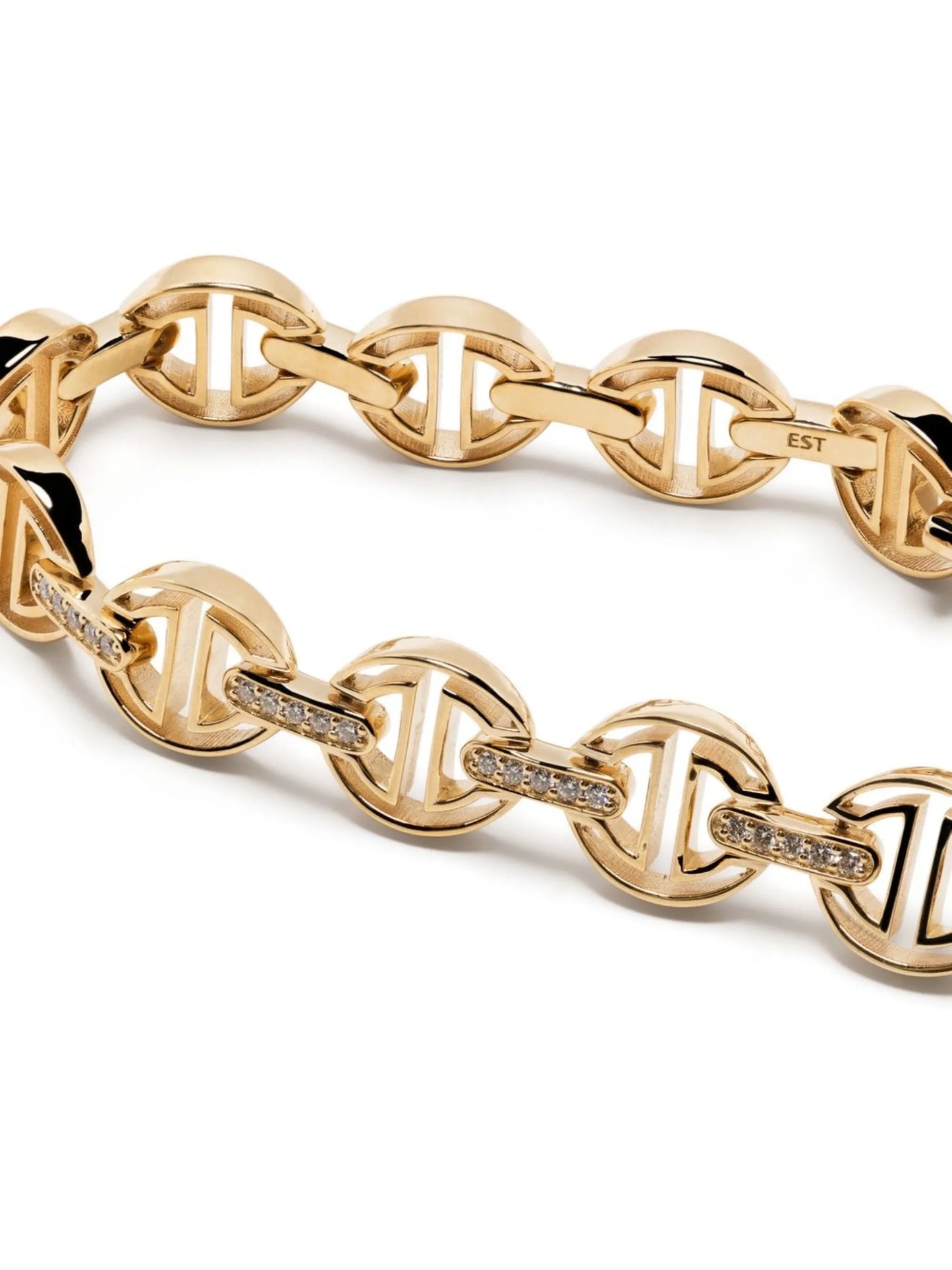 18kt yellow gold Tri-Link diamond bracelet