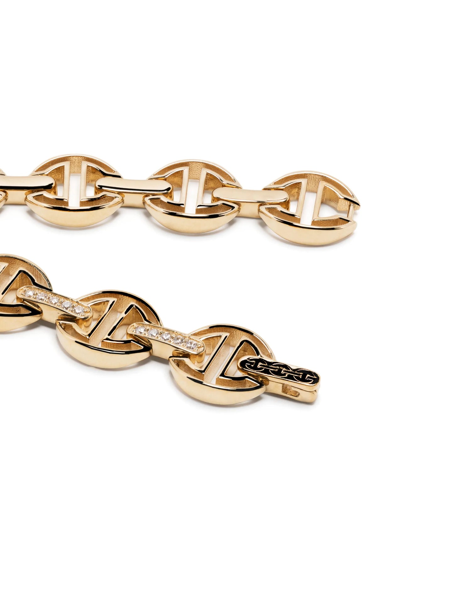 18kt yellow gold Tri-Link diamond bracelet