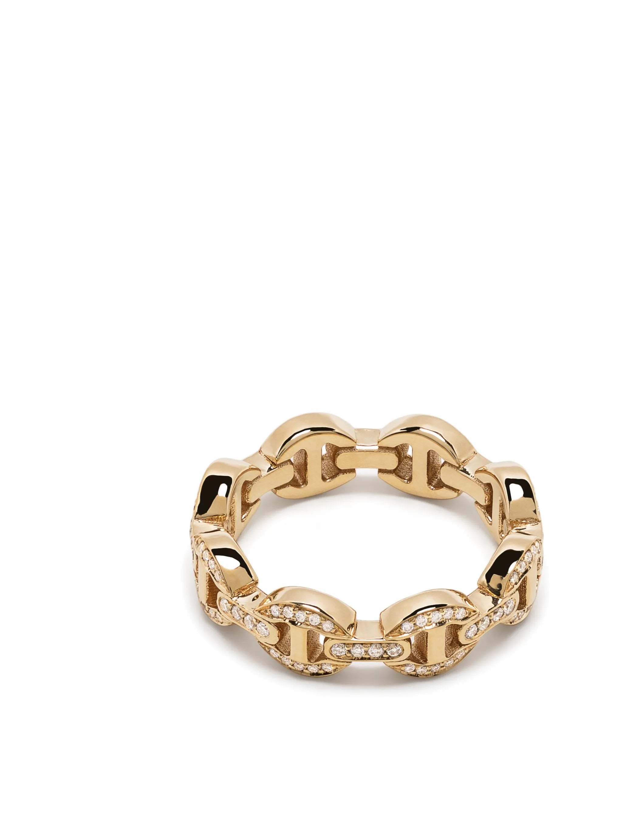 18kt yellow gold chain-link ring
