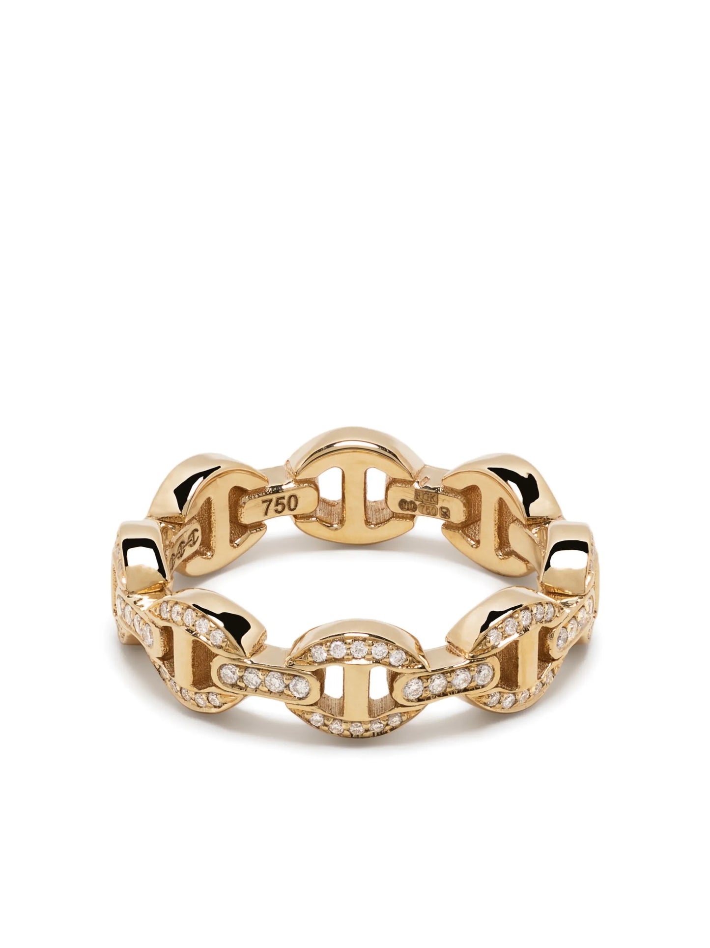 18kt yellow gold chain-link ring