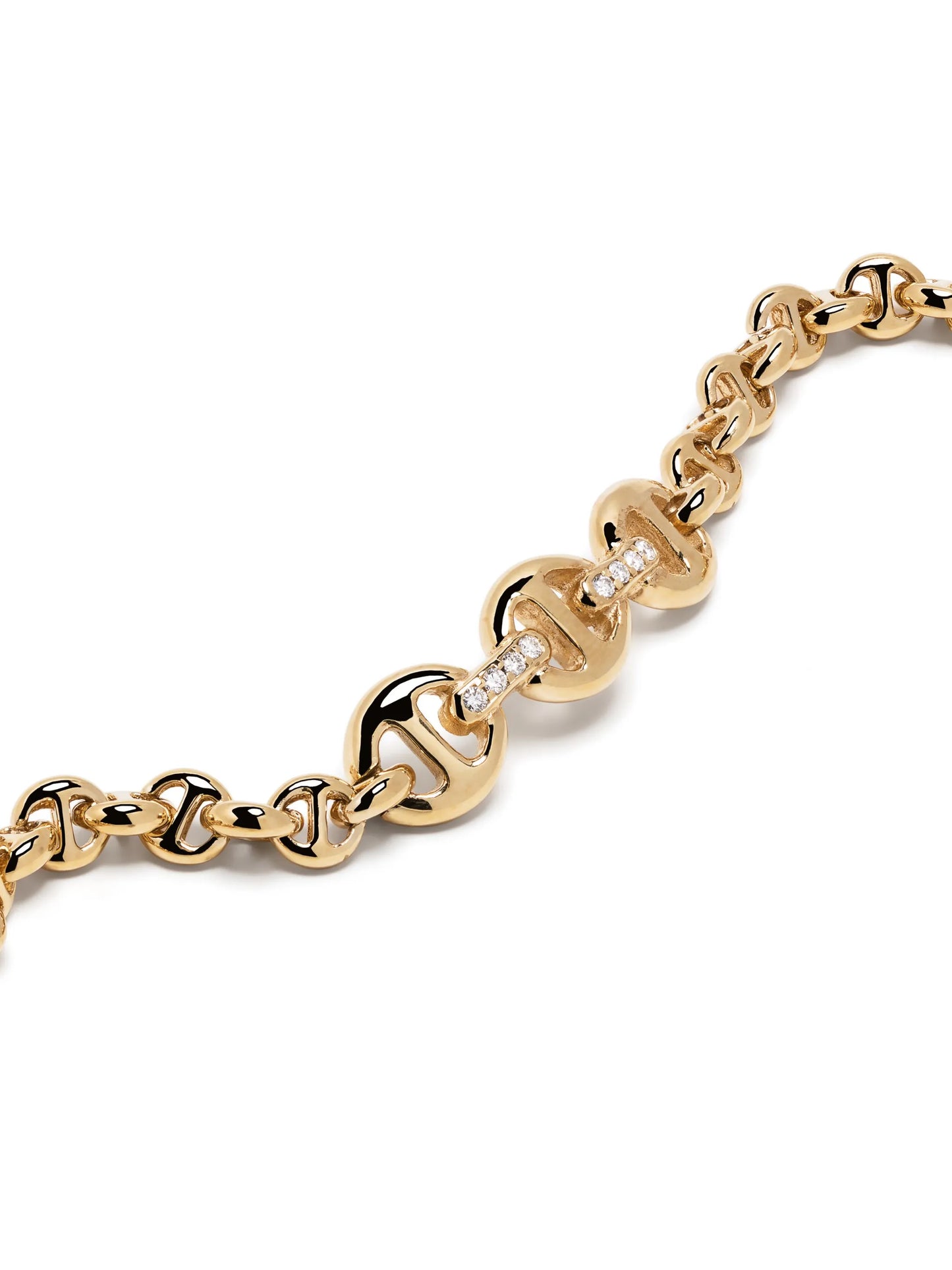 18kt yellow gold diamond chain-link bracelet