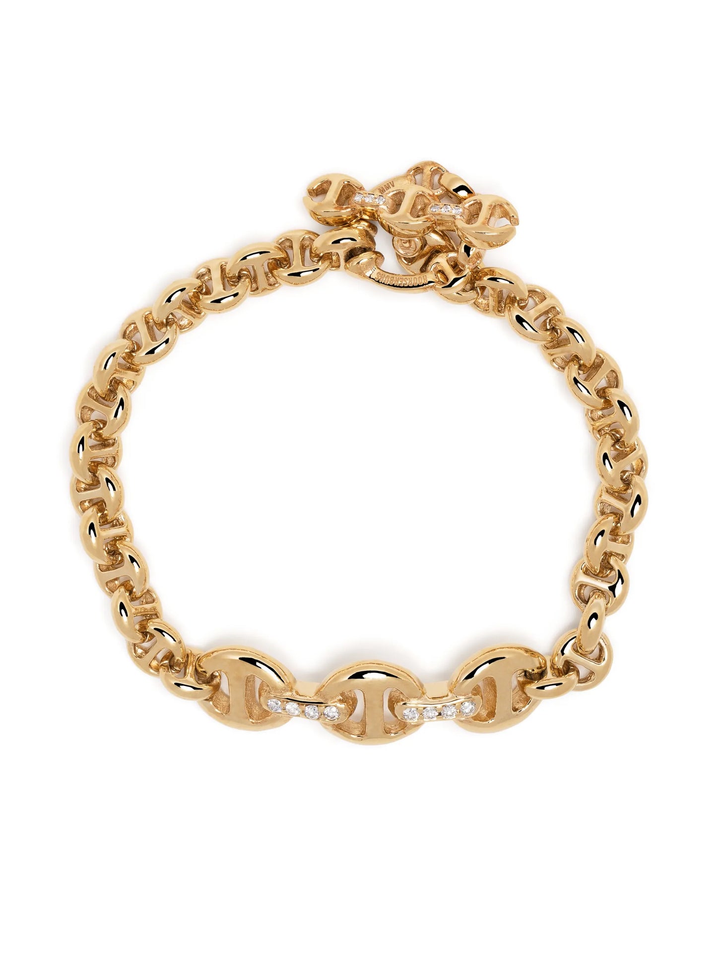 18kt yellow gold diamond chain-link bracelet