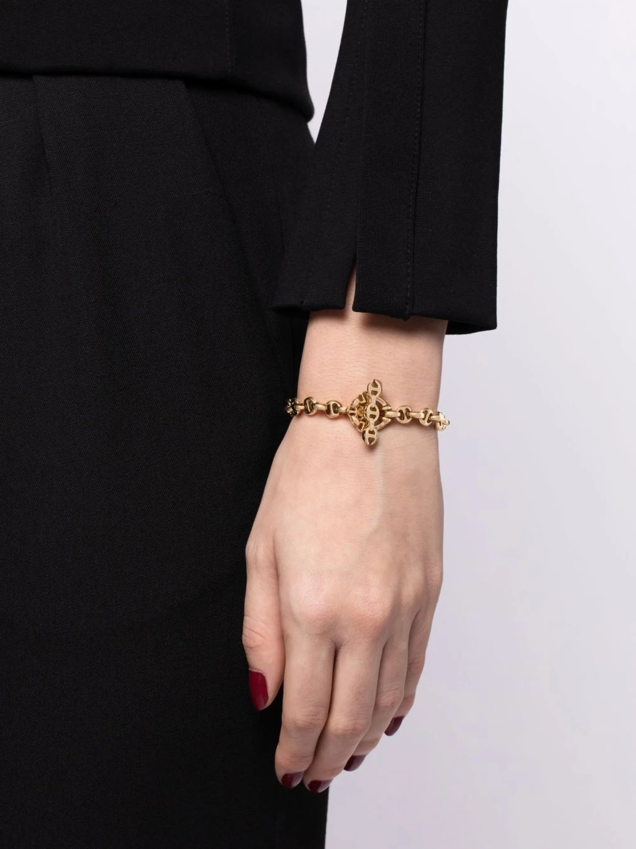 18kt yellow gold chain link bracelet