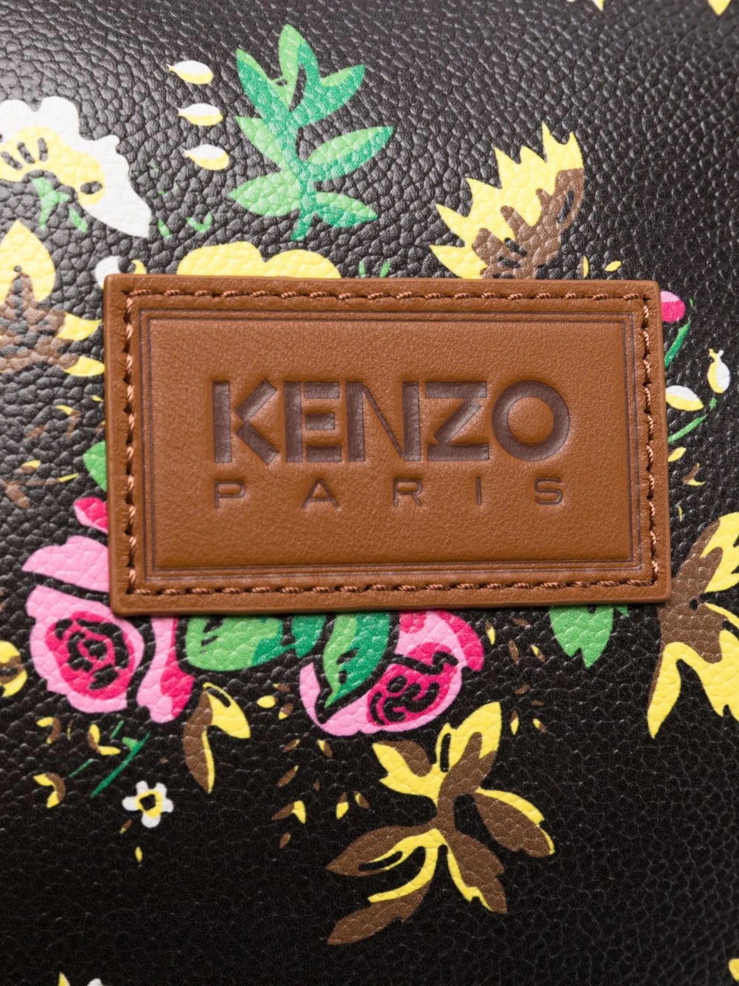 floral-print leather holdall bag