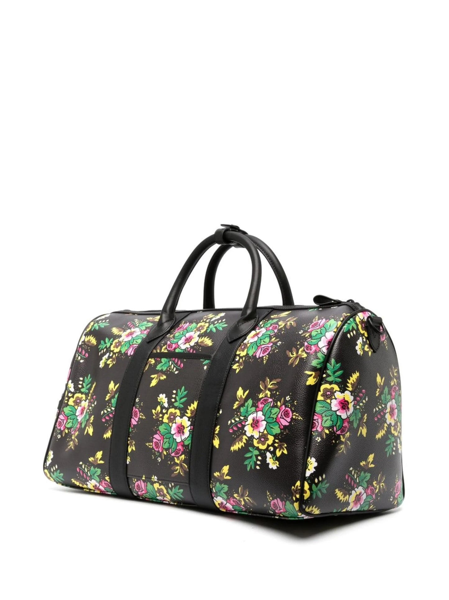 floral-print leather holdall bag