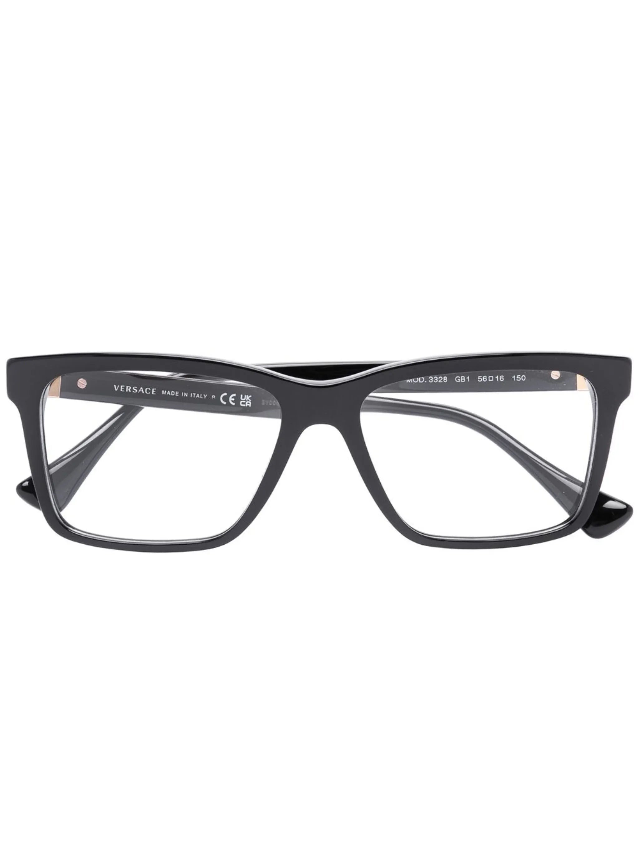medusa-plaque square-frame glasses
