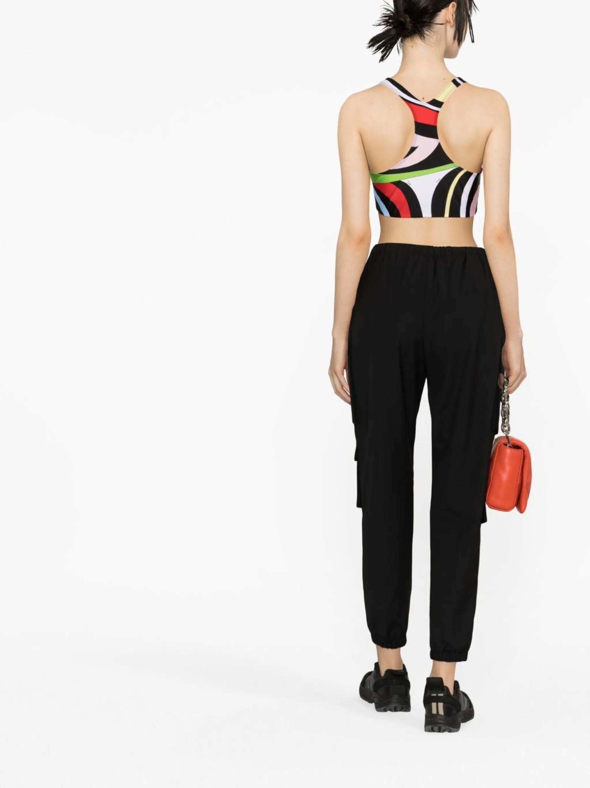 Marmo-print sports bra