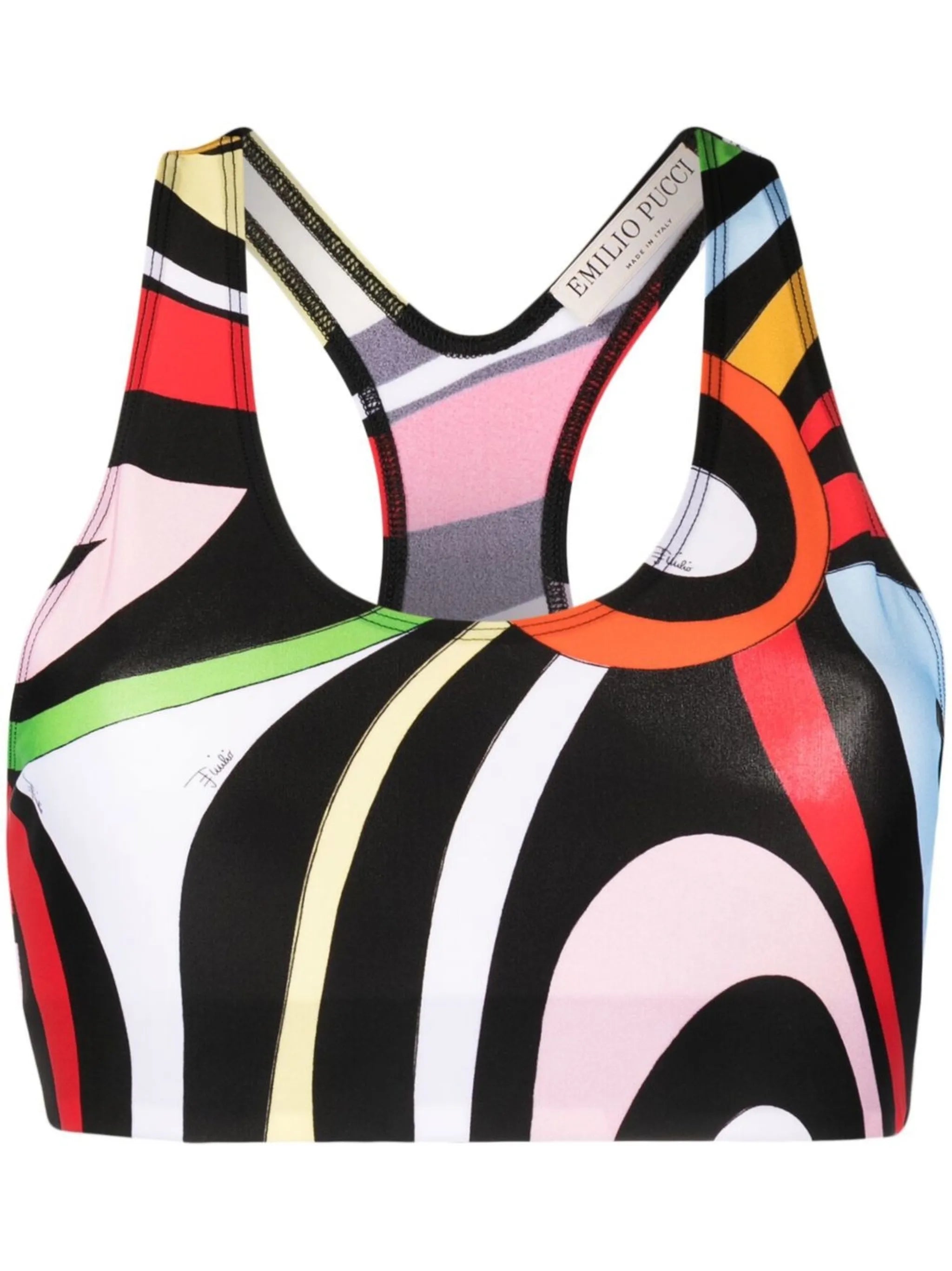 Marmo-print sports bra