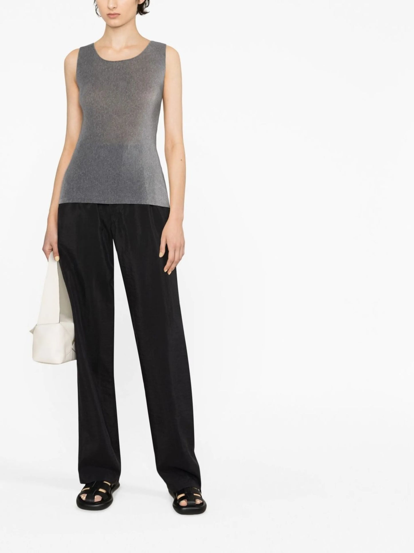 plissé sleeveless tank top