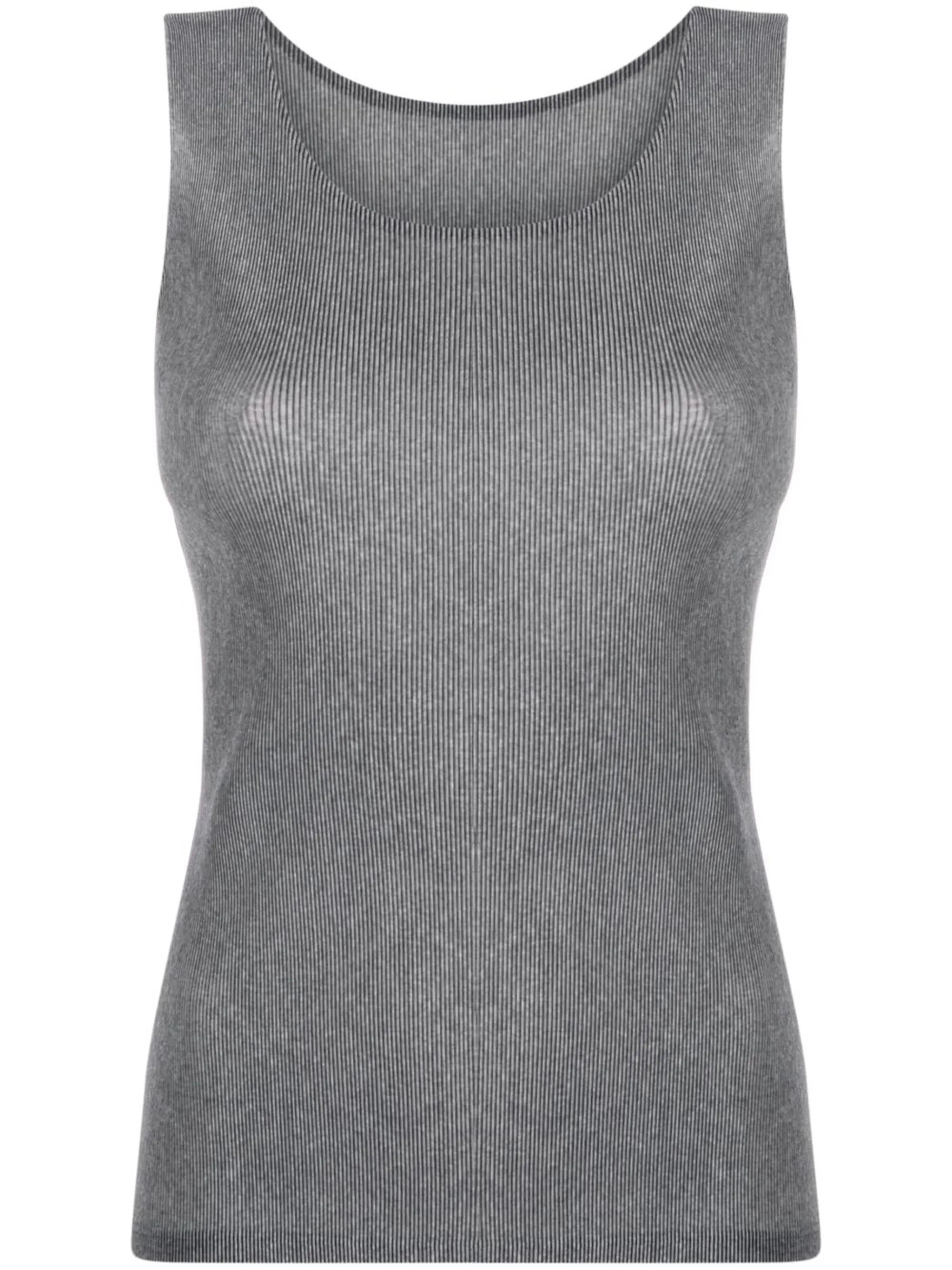plissé sleeveless tank top