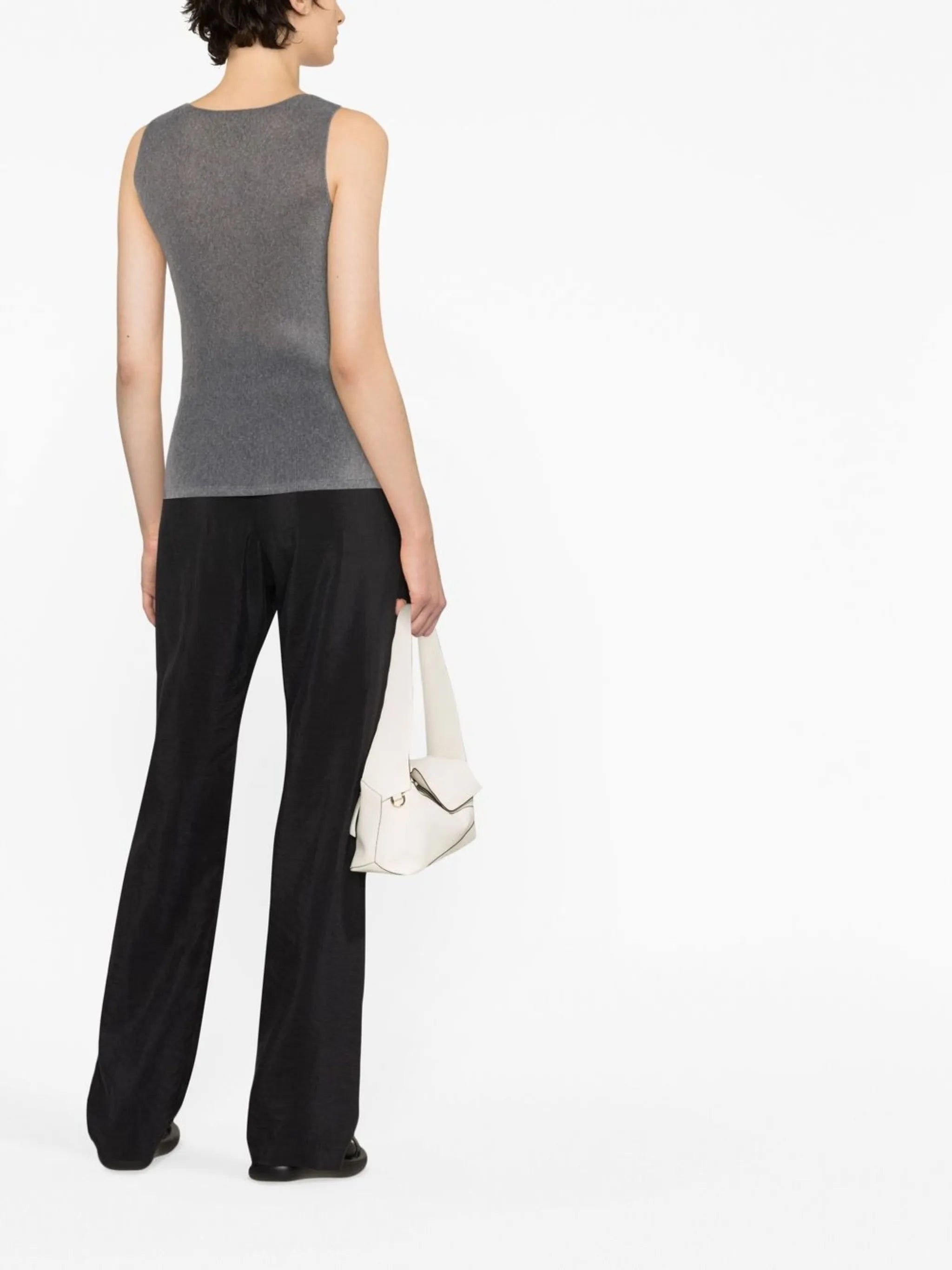 plissé sleeveless tank top
