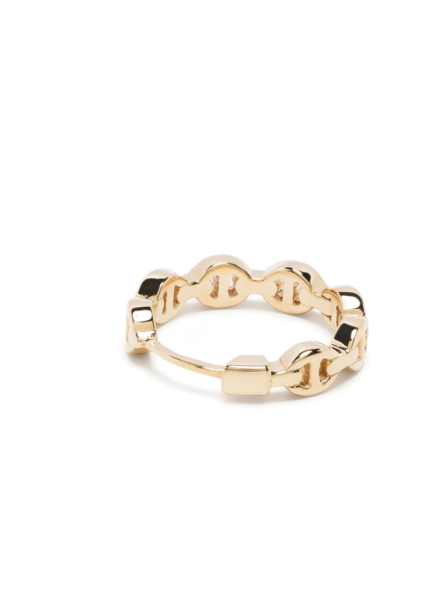 18kt yellow gold link huggie earrings