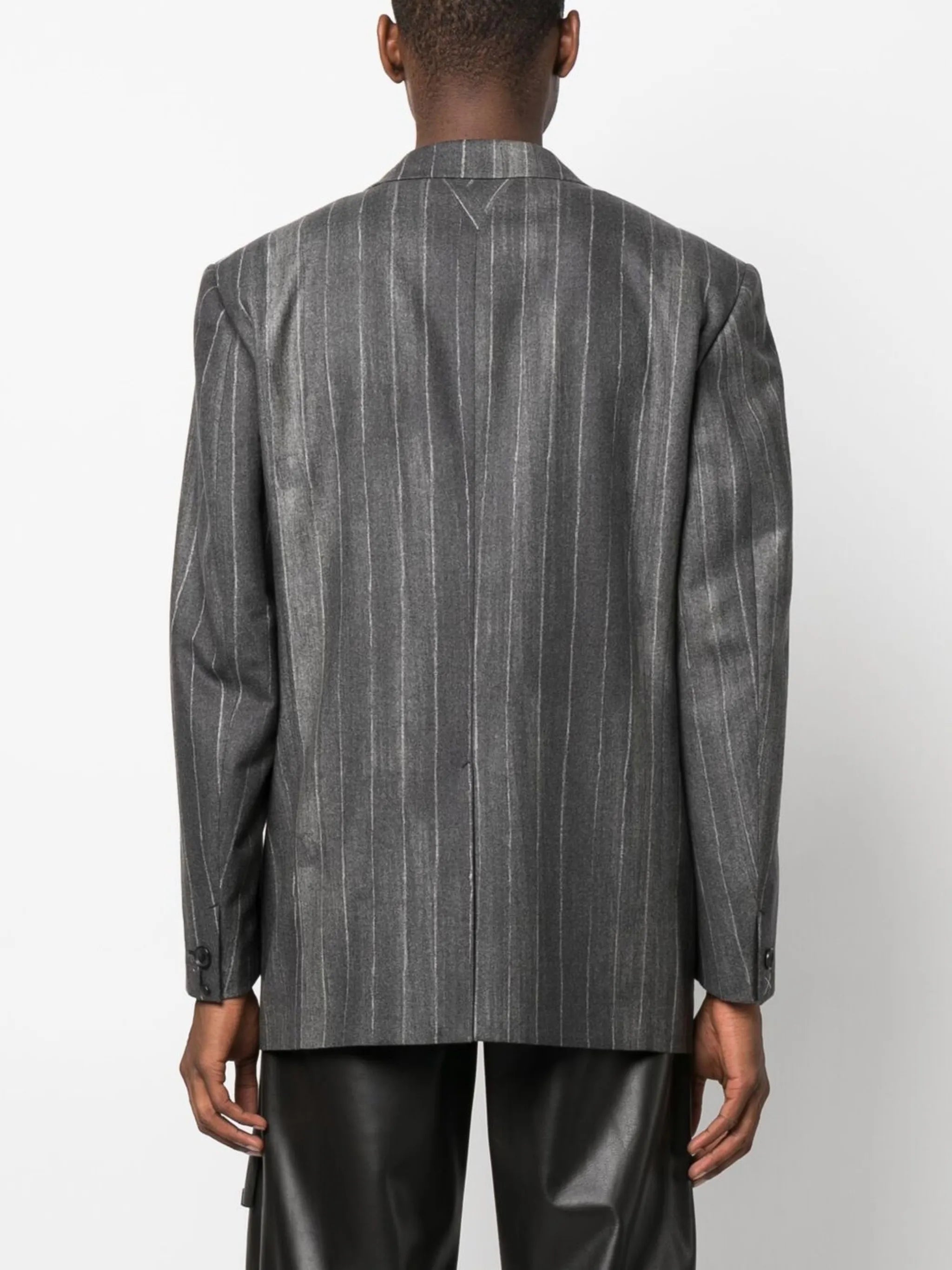 pinstripe single-breasted blazer