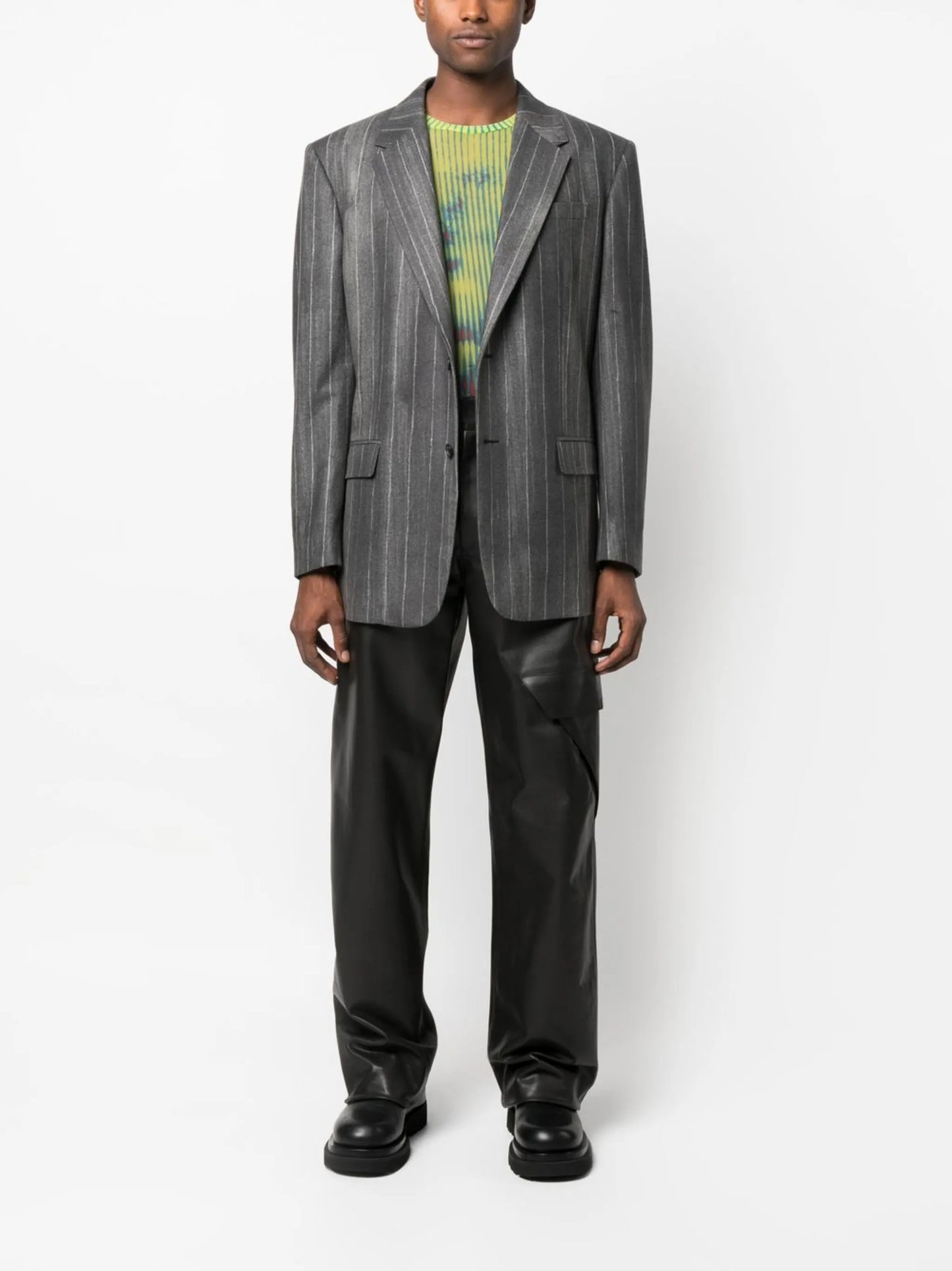 pinstripe single-breasted blazer