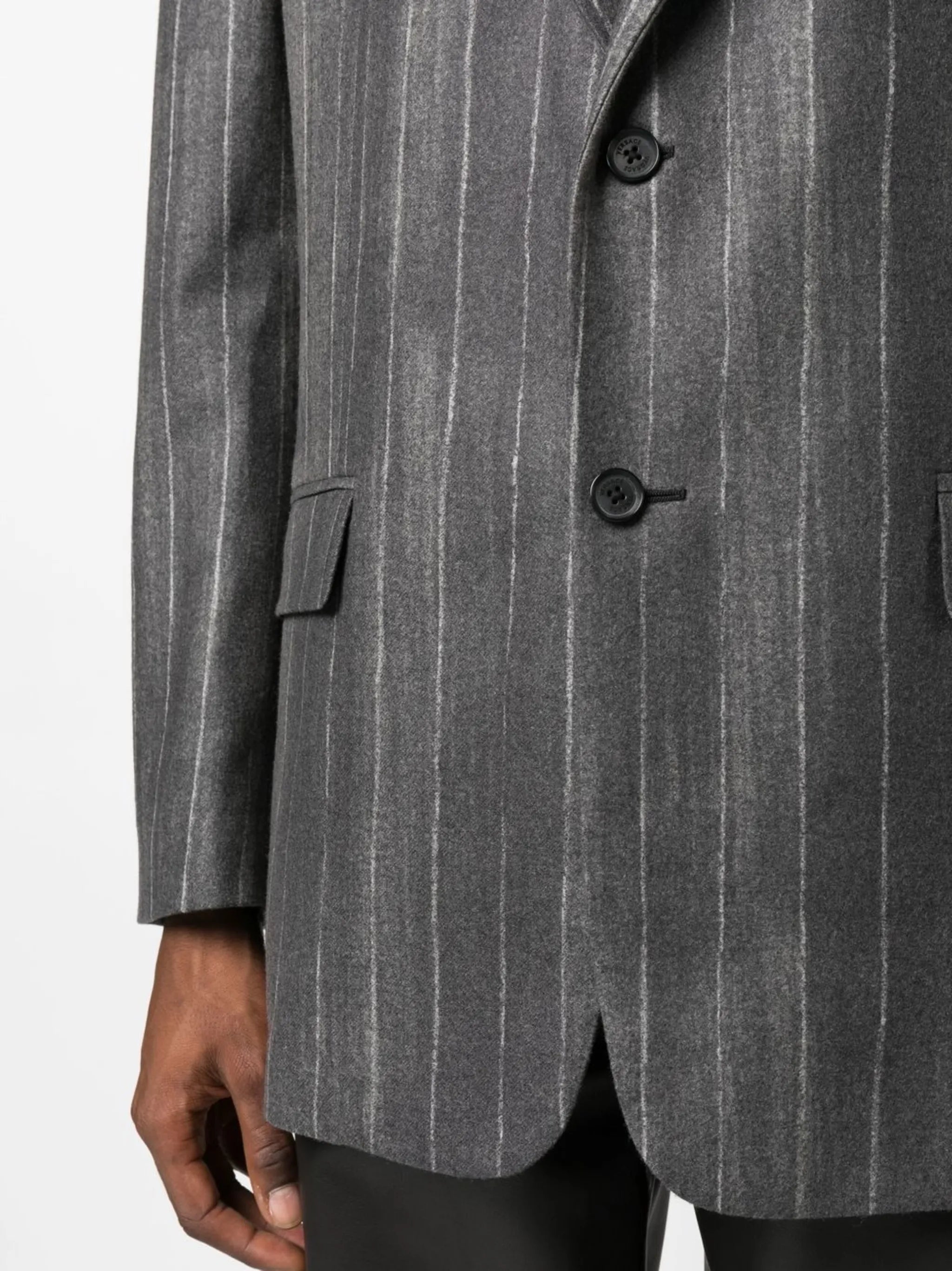 pinstripe single-breasted blazer