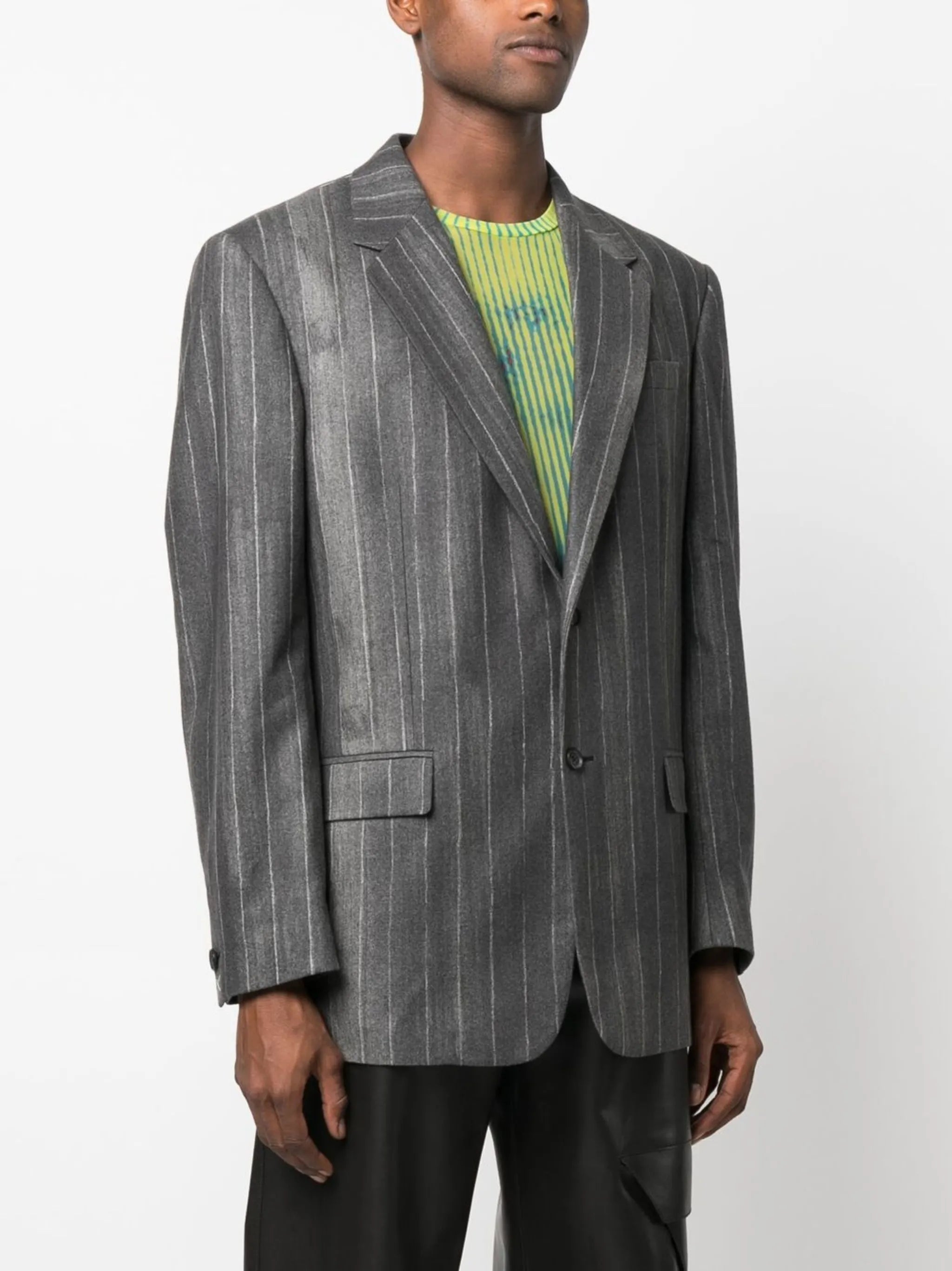 pinstripe single-breasted blazer