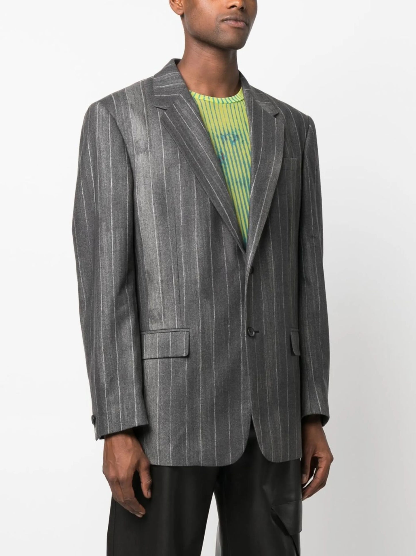 pinstripe single-breasted blazer