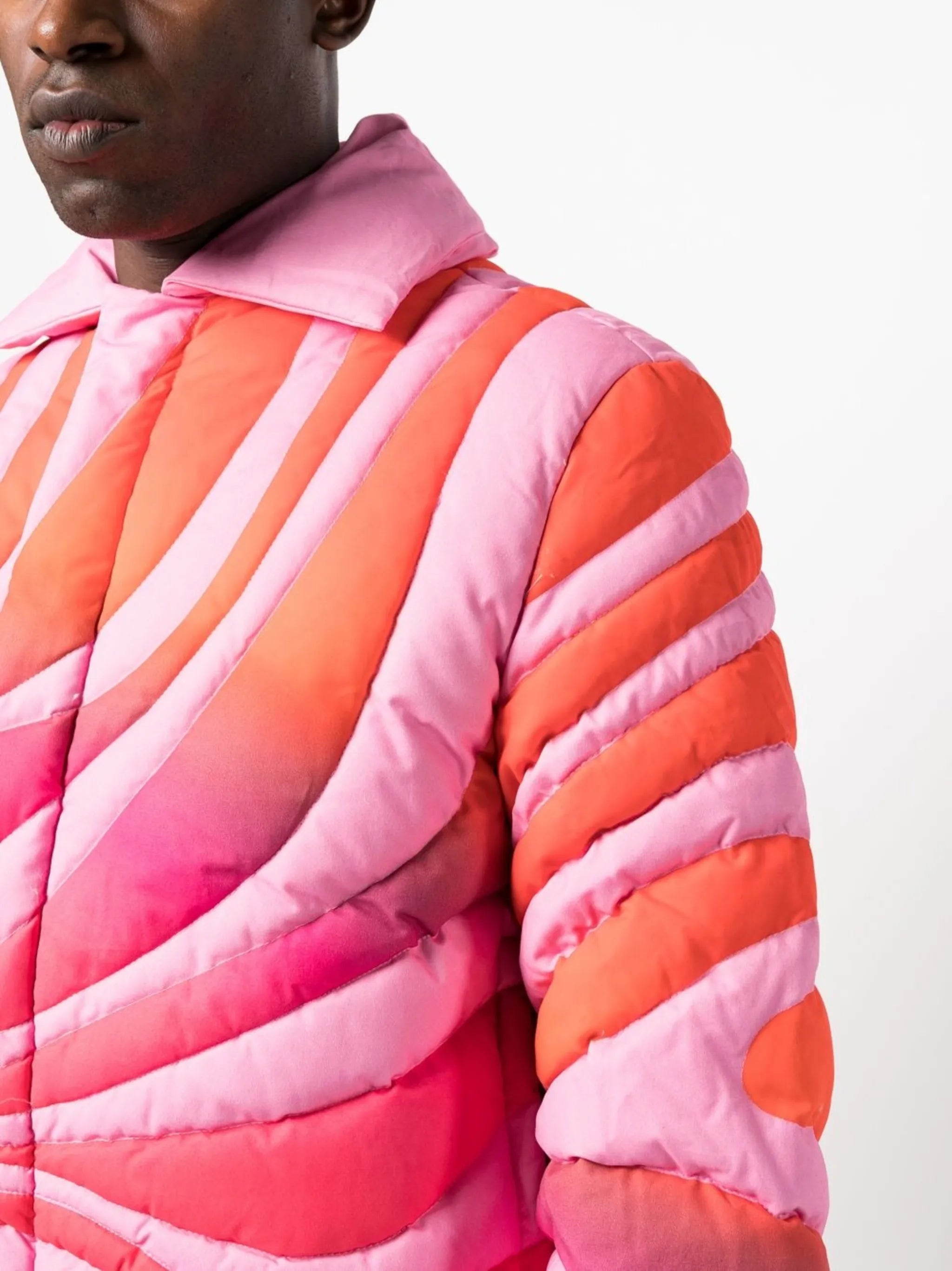 pattern-panelled bomber jacket