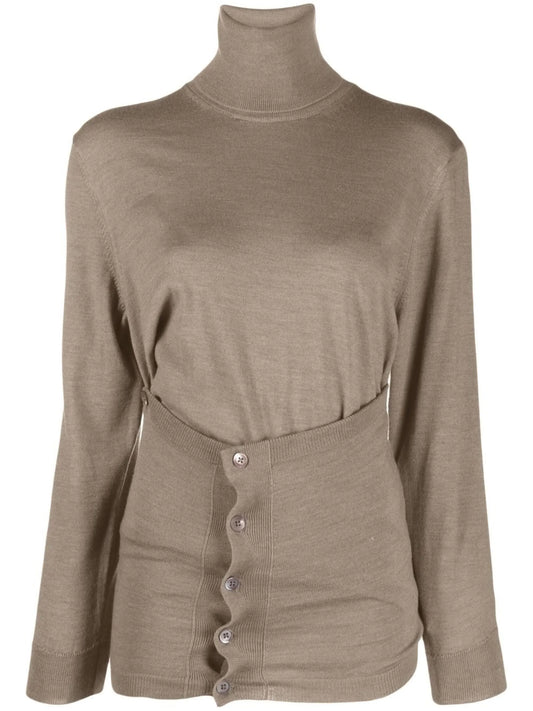 asymmetric roll neck jumper