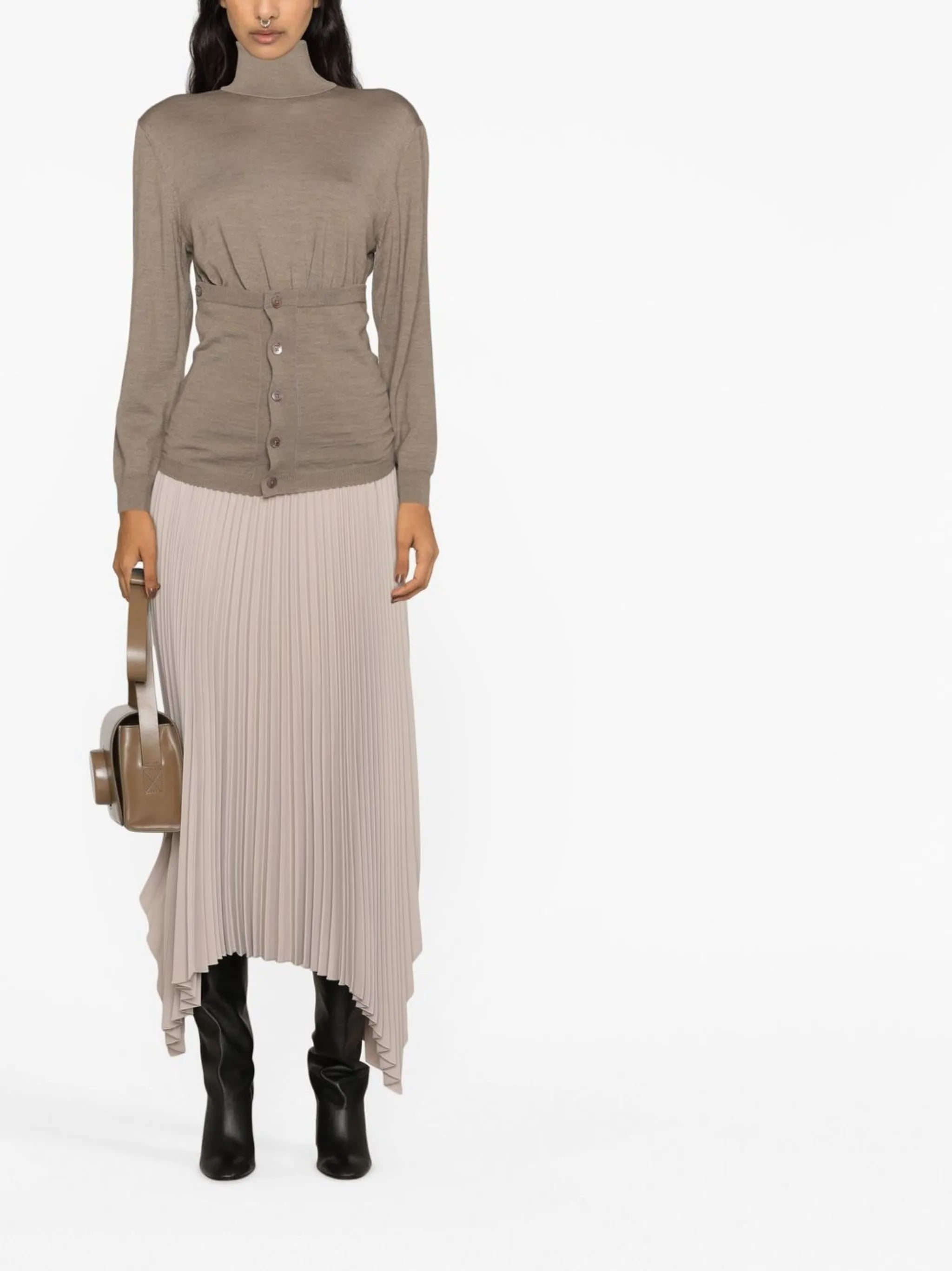 asymmetric roll neck jumper