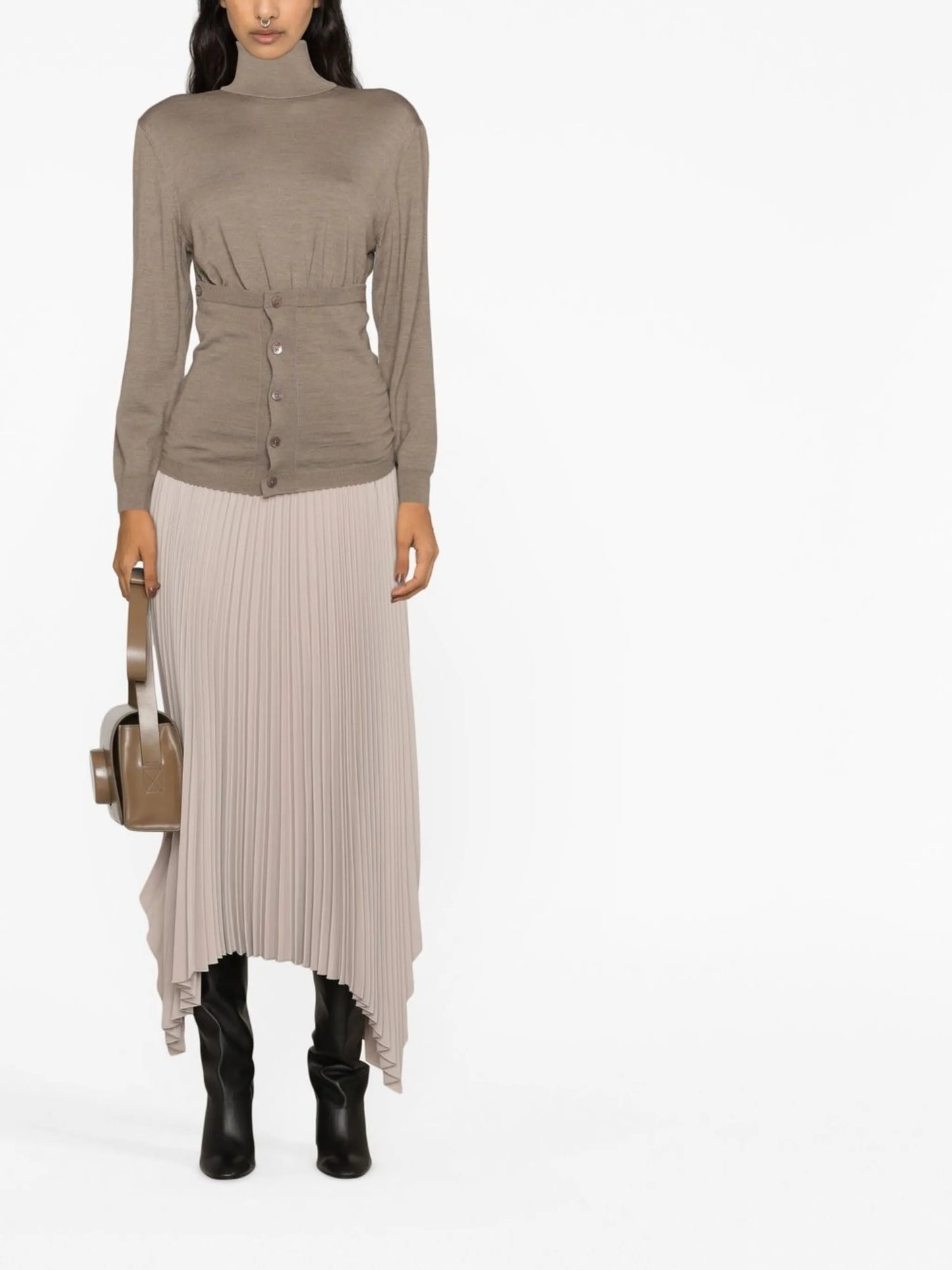 asymmetric roll neck jumper