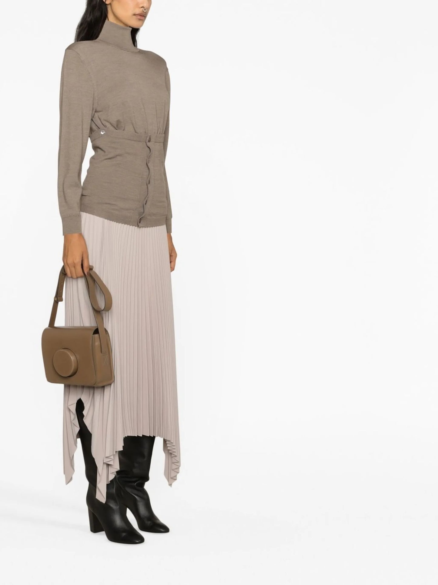 asymmetric roll neck jumper