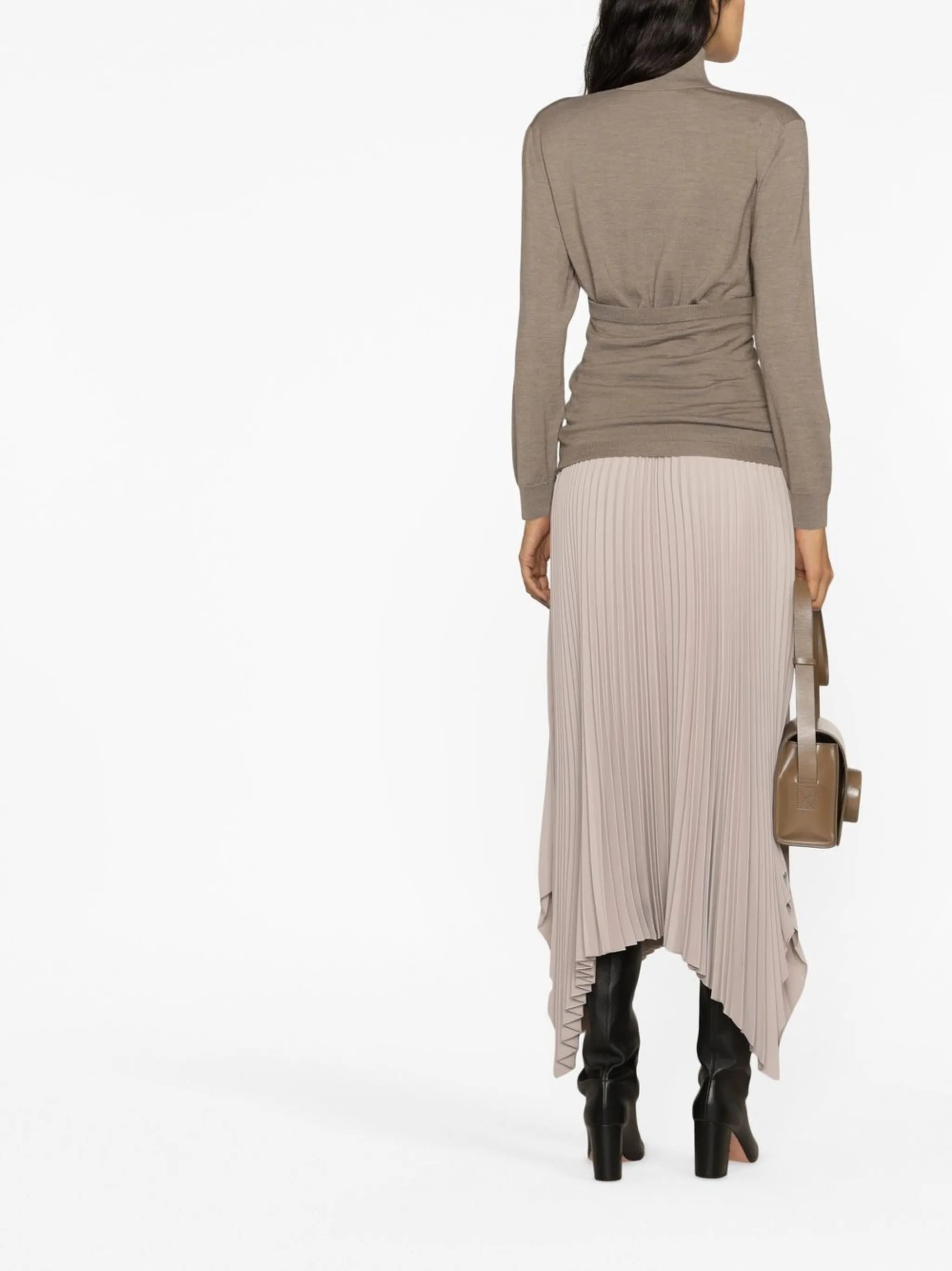 asymmetric roll neck jumper