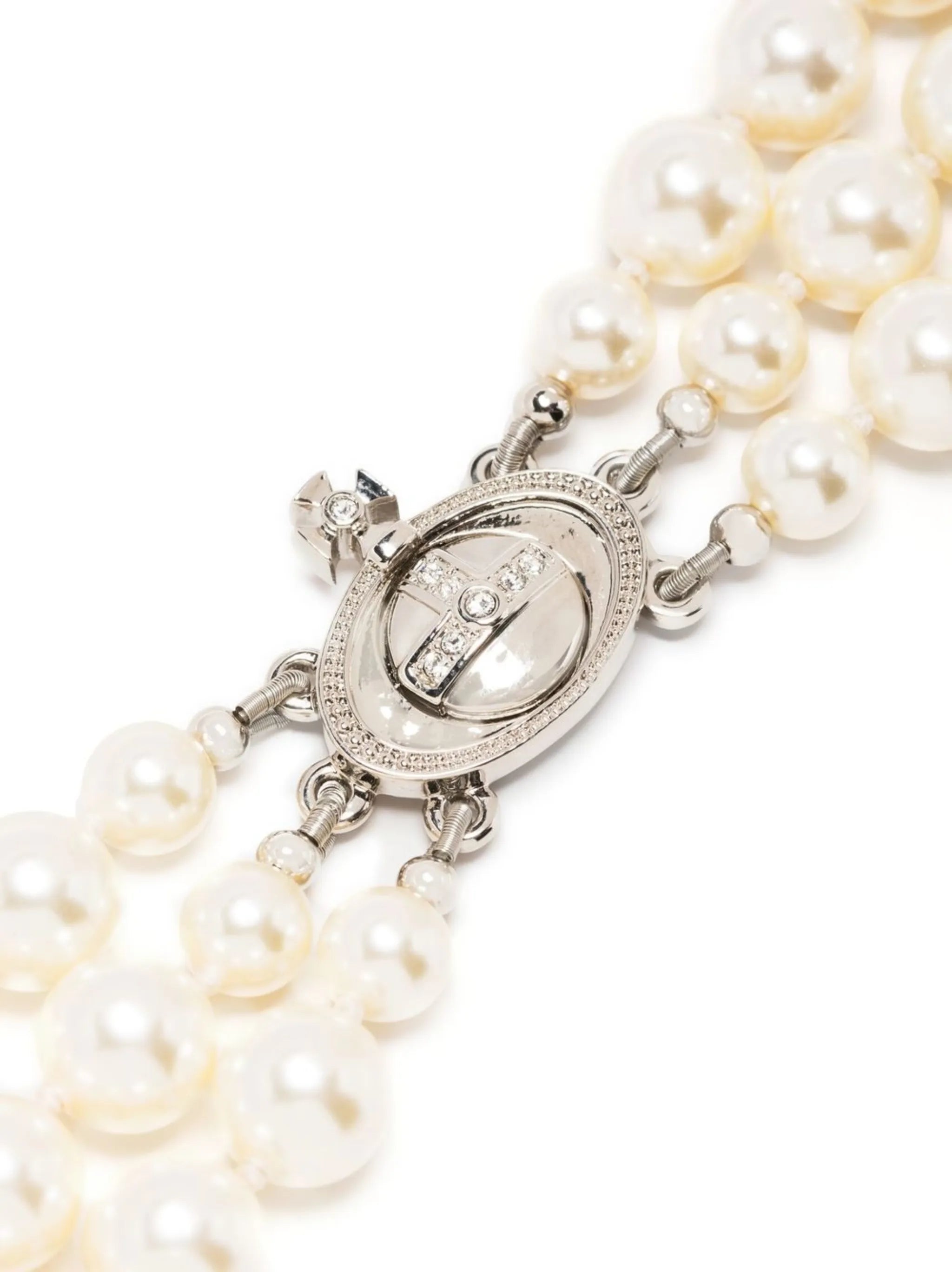pearl-embellished wraparound necklace