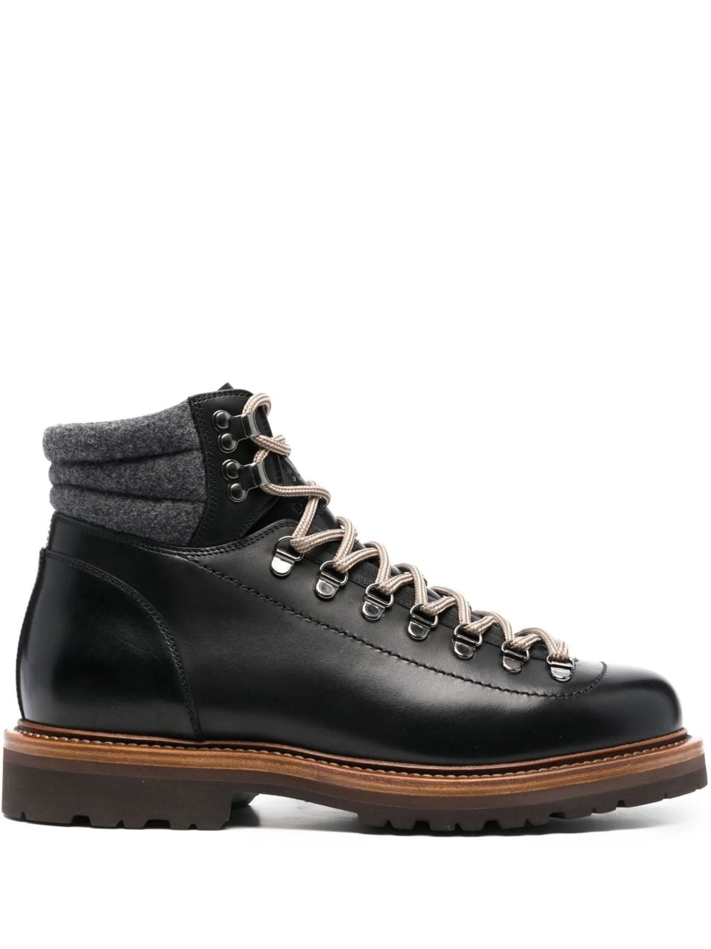 lace-up leather hiking boots