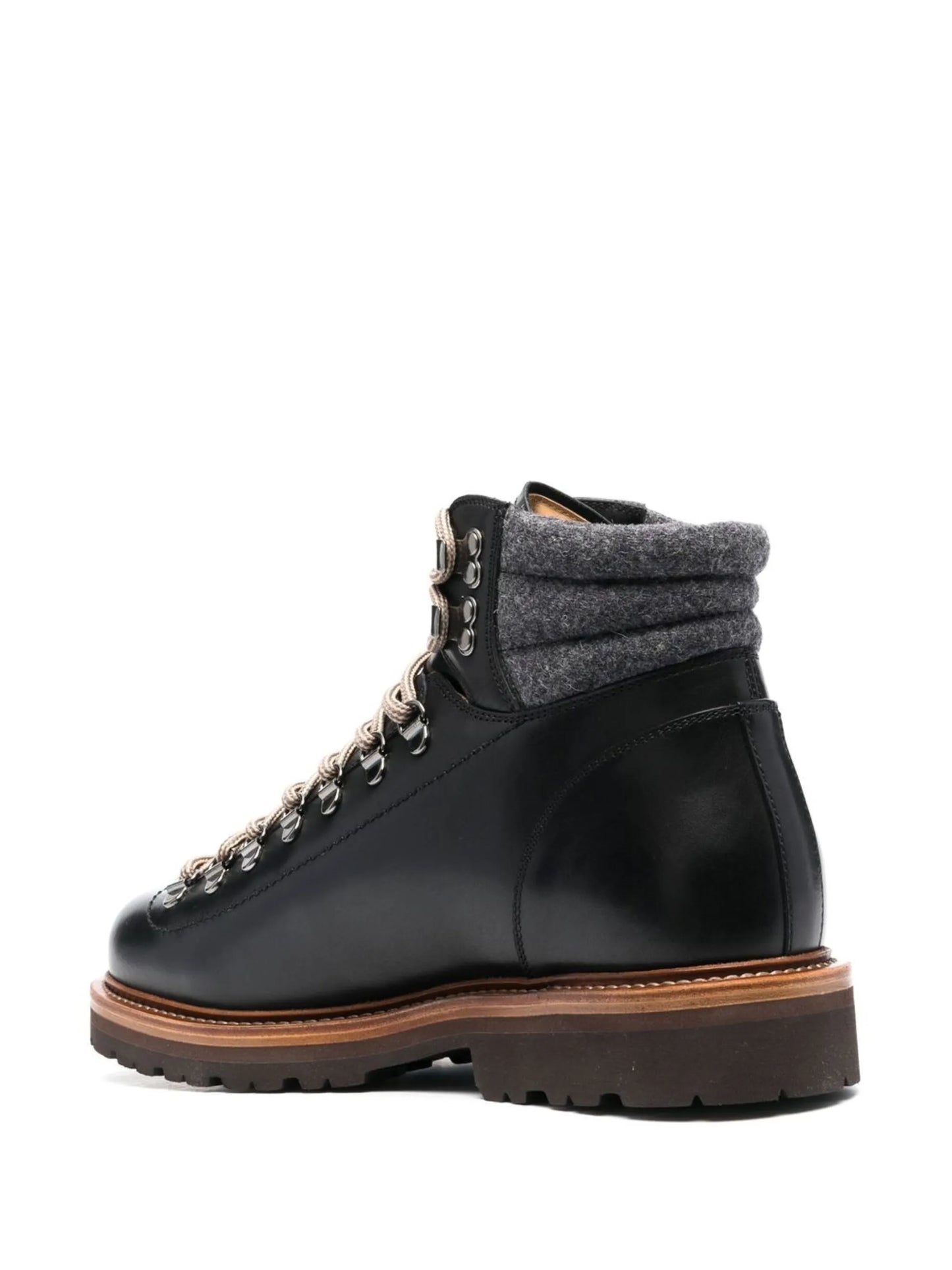lace-up leather hiking boots