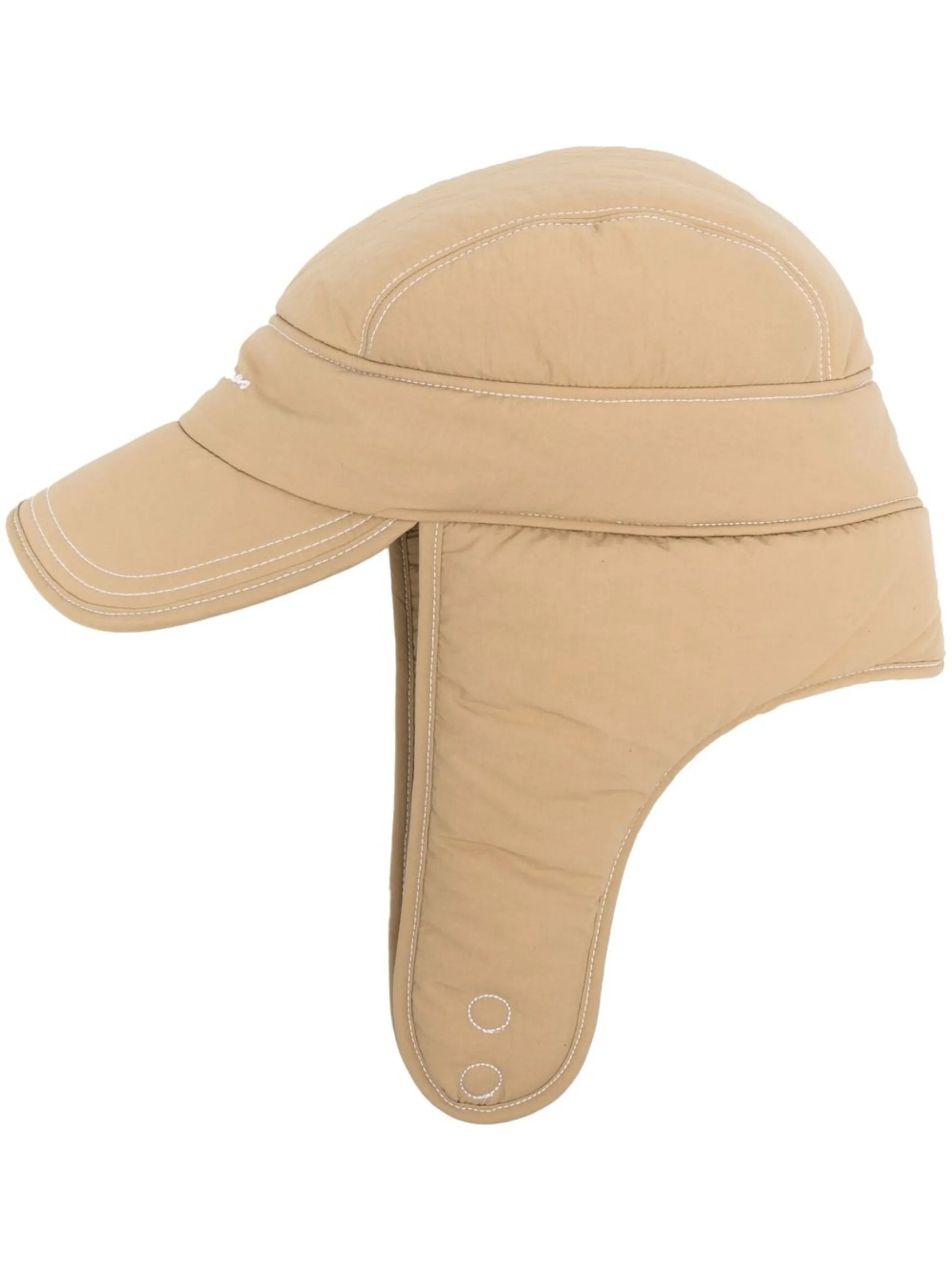 logo-embroidered padded trapper hat