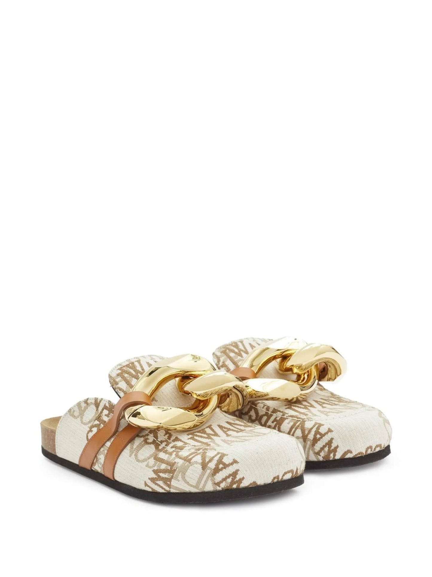 Chain logo grid mules