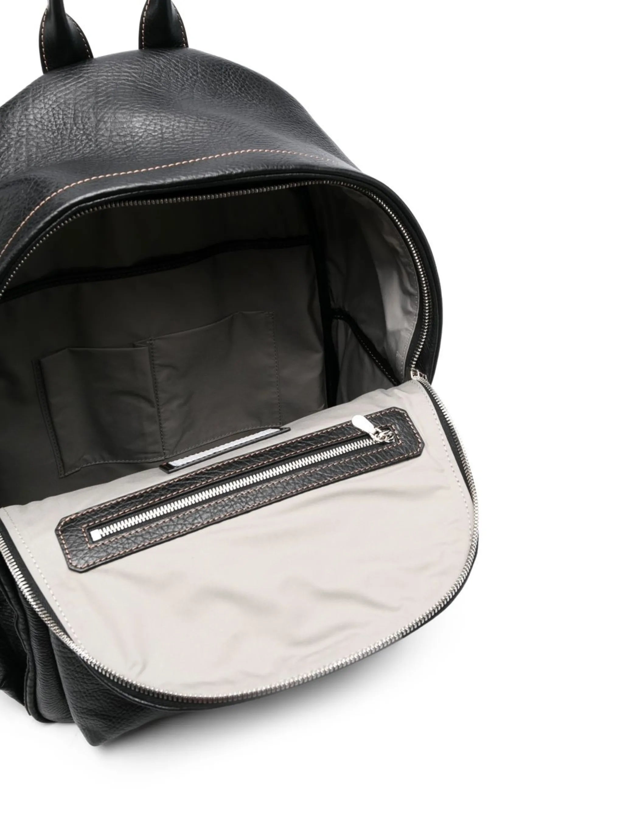 leather zip backpack