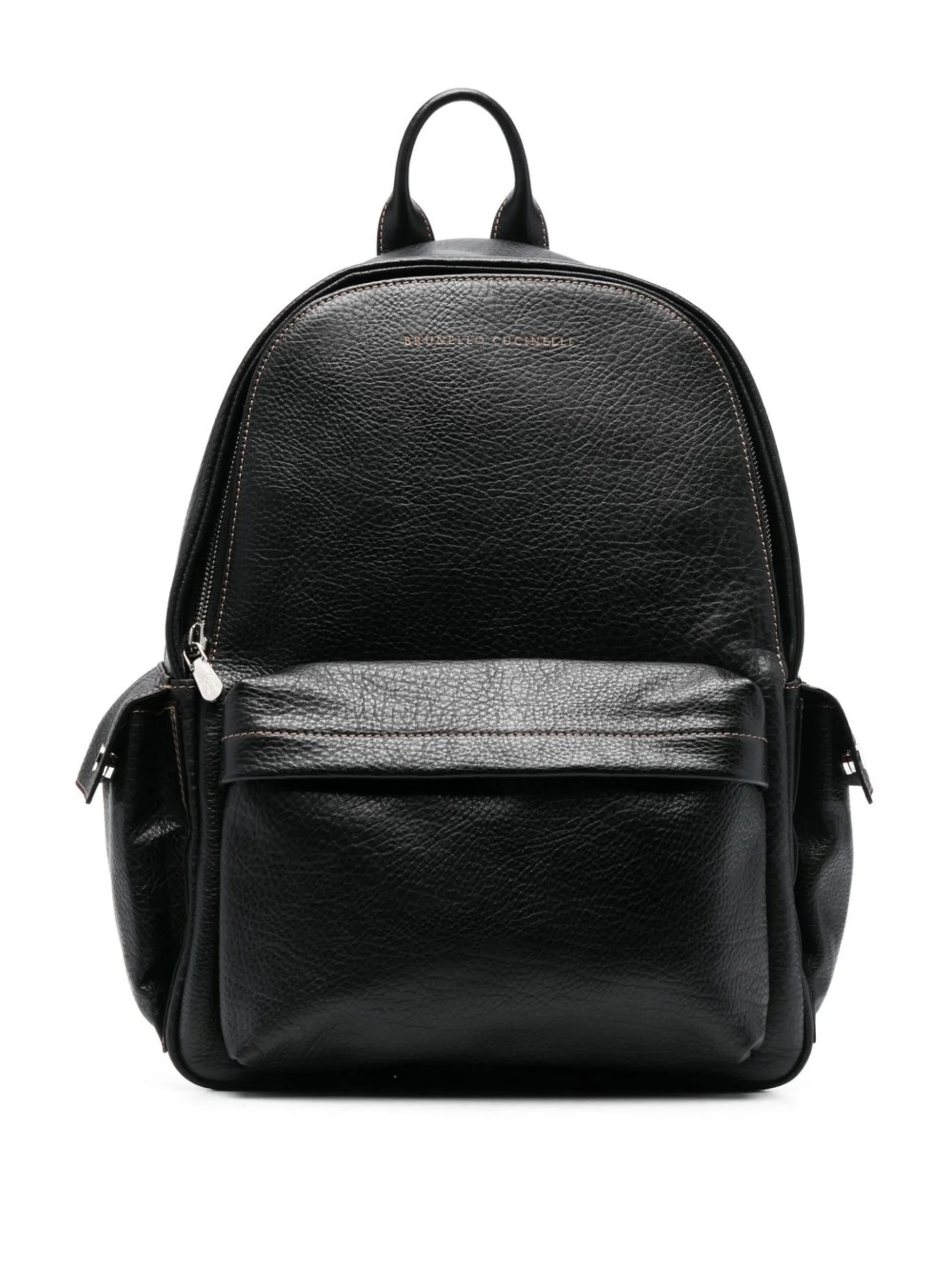 leather zip backpack
