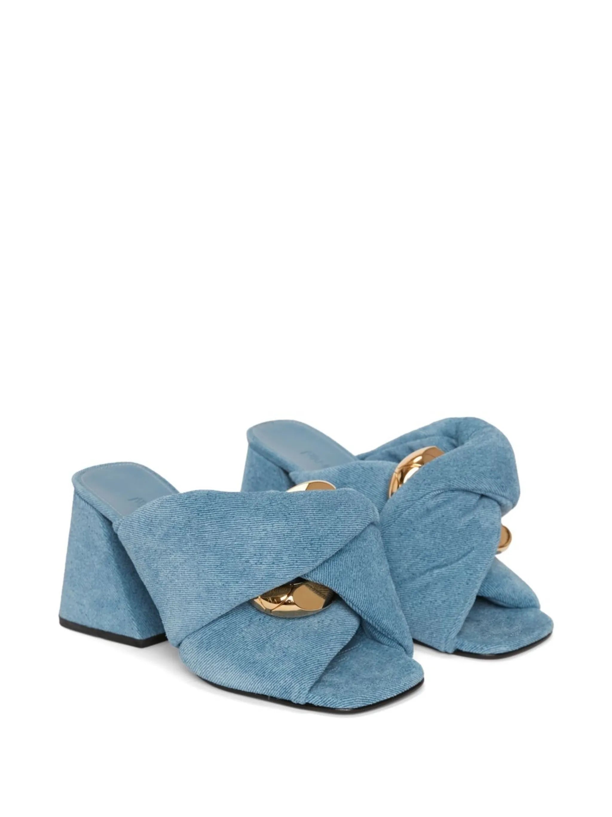 Chain Twist denim sandals