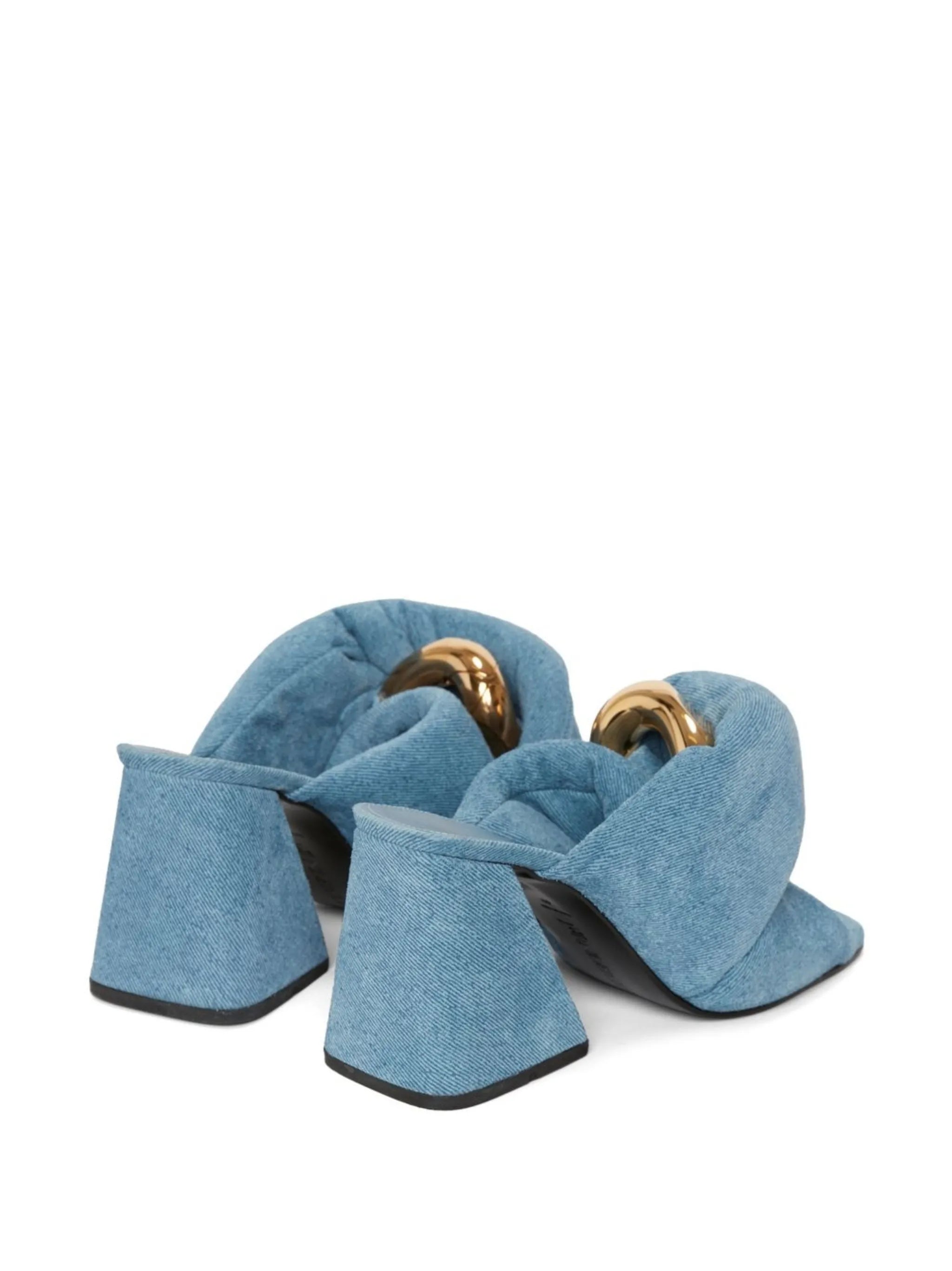 Chain Twist denim sandals