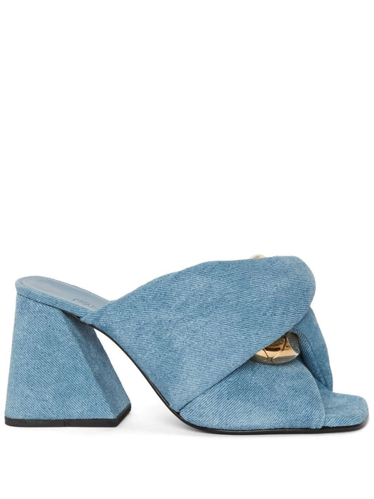 Chain Twist denim sandals