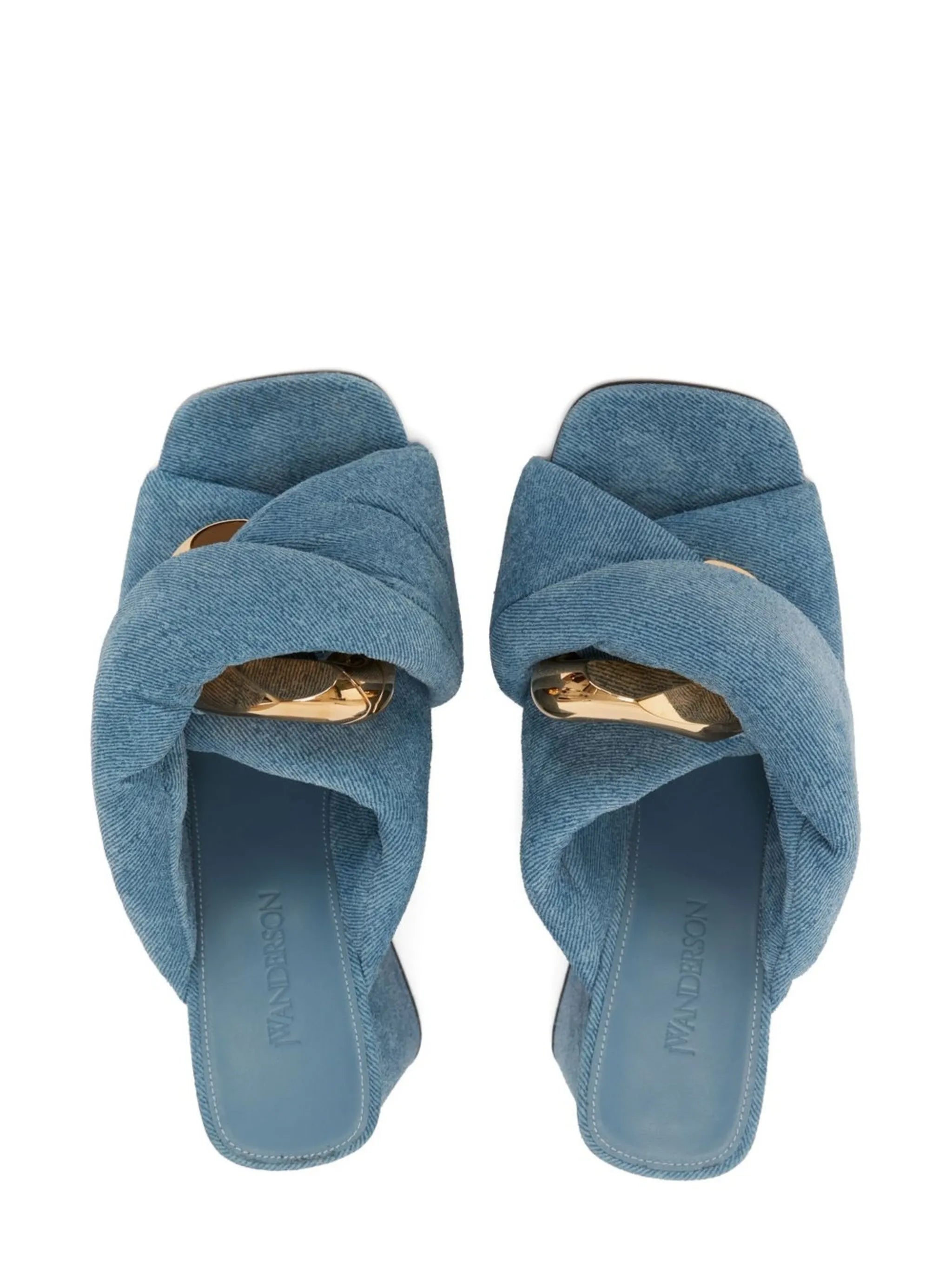 Chain Twist denim sandals
