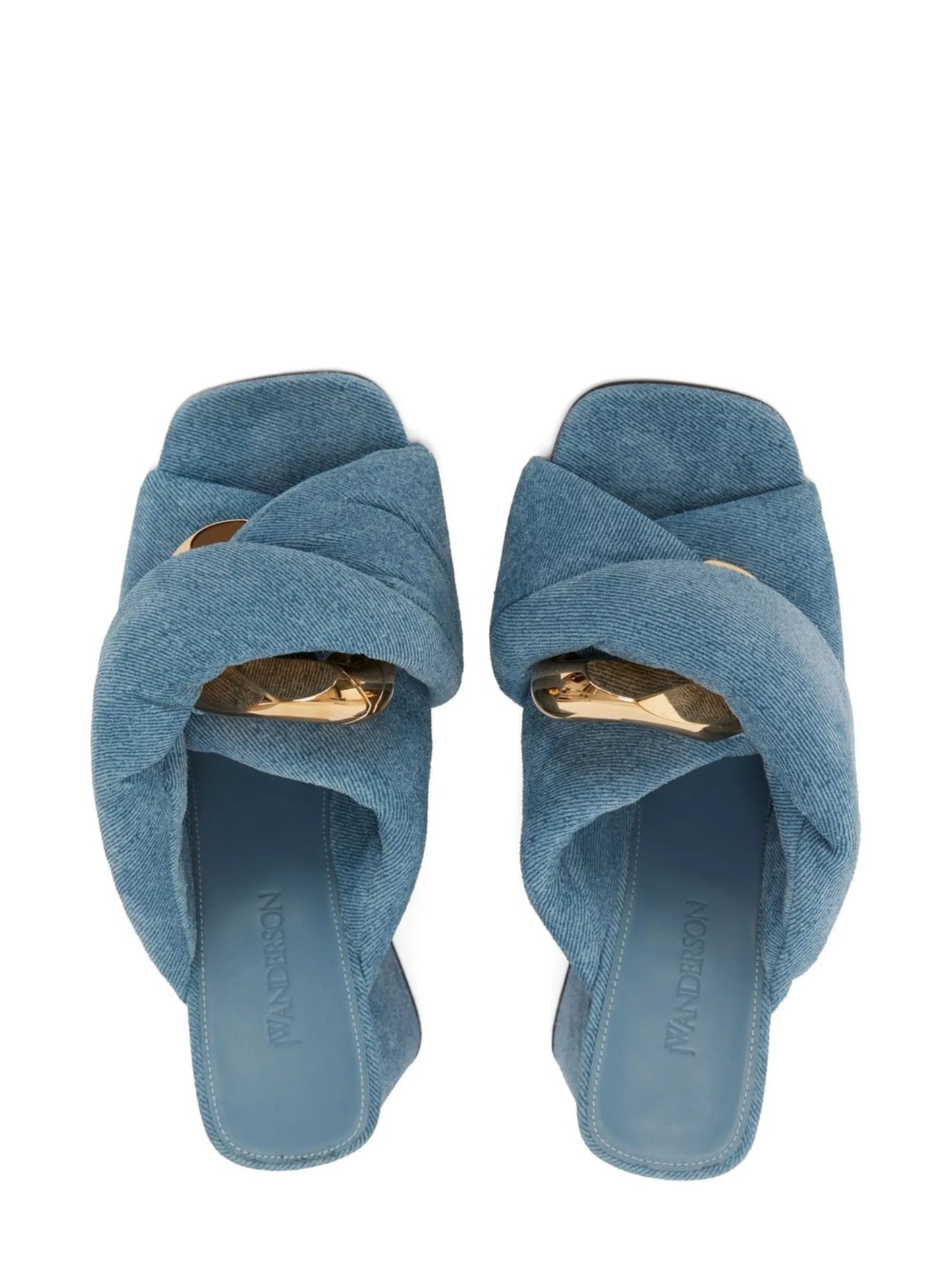 Chain Twist denim sandals