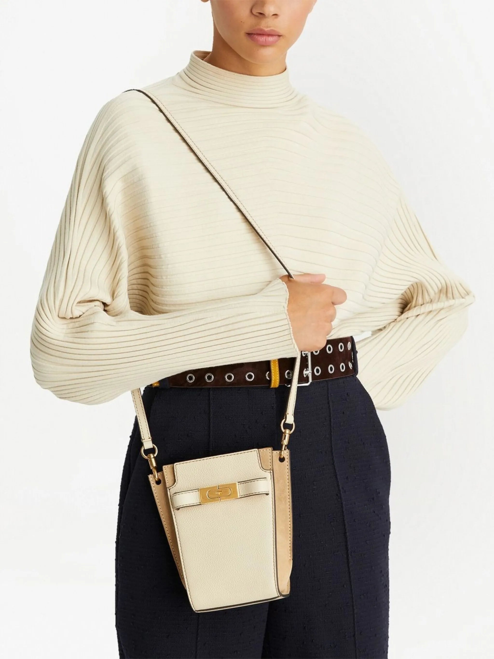 Lee Radziwill pebbled-leather bucket bag