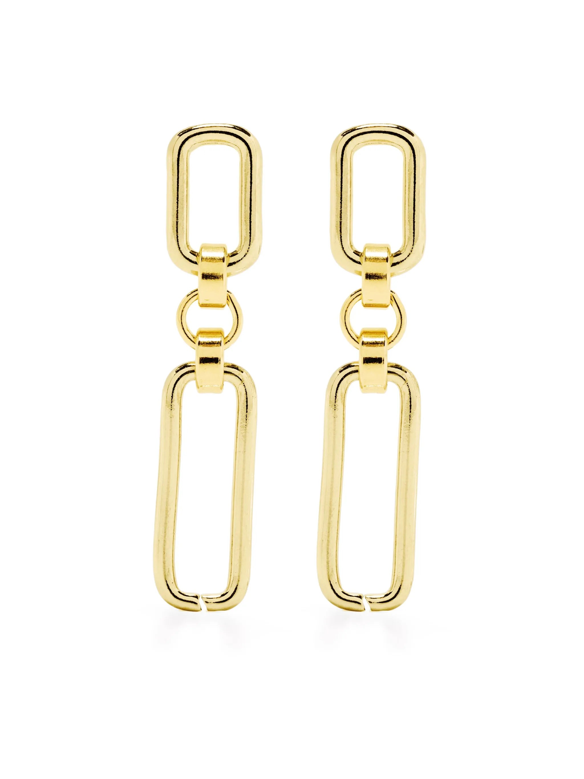 dual-tone chain-link earrings