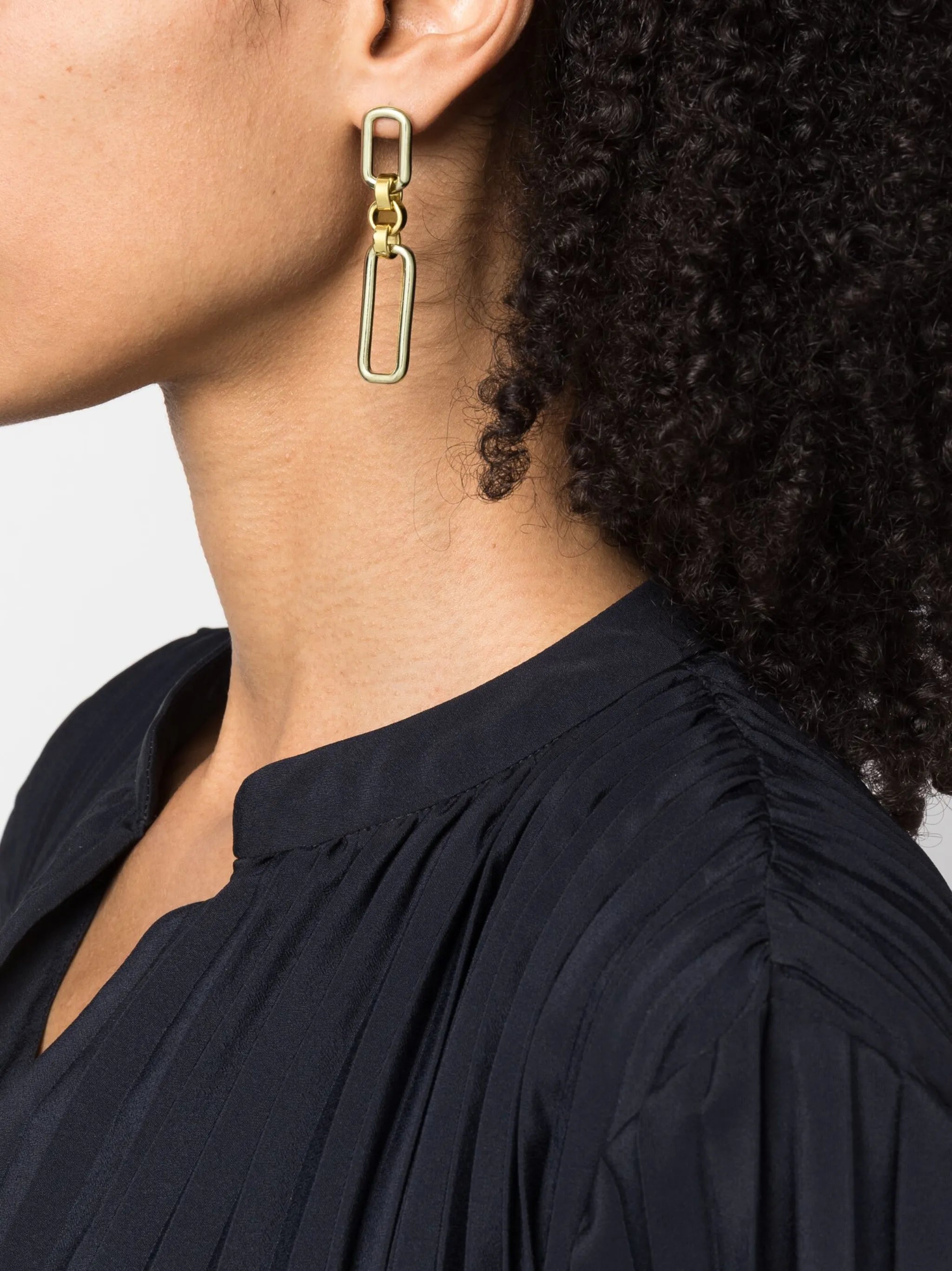 dual-tone chain-link earrings